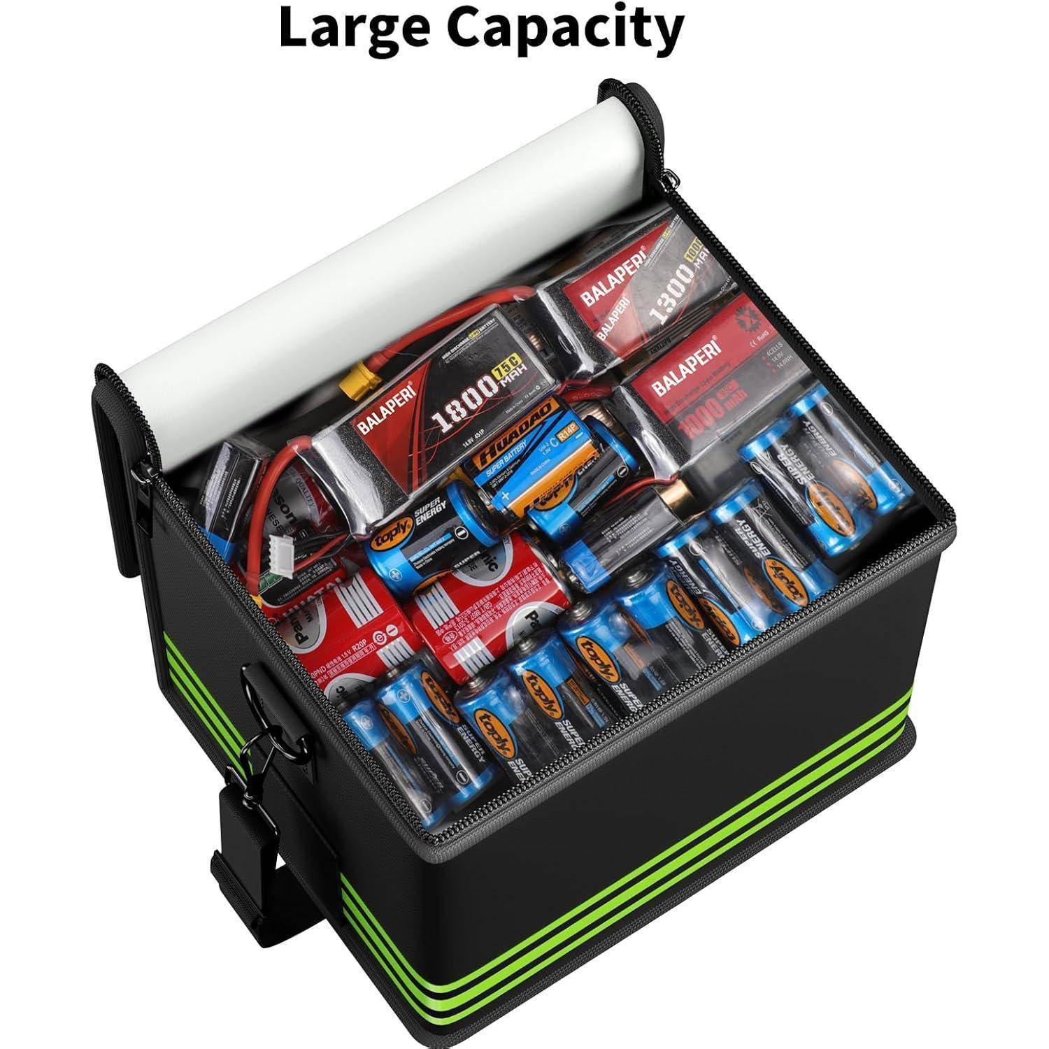 Lipo Safe Bag Feuerfeste,Explosionsgeschützte Akku Tasche 24x20x18cm Lipo-Akku-Aufbewahrungsbox LiPo Guard Safe Bag Schutztresortasche zum Laden und
