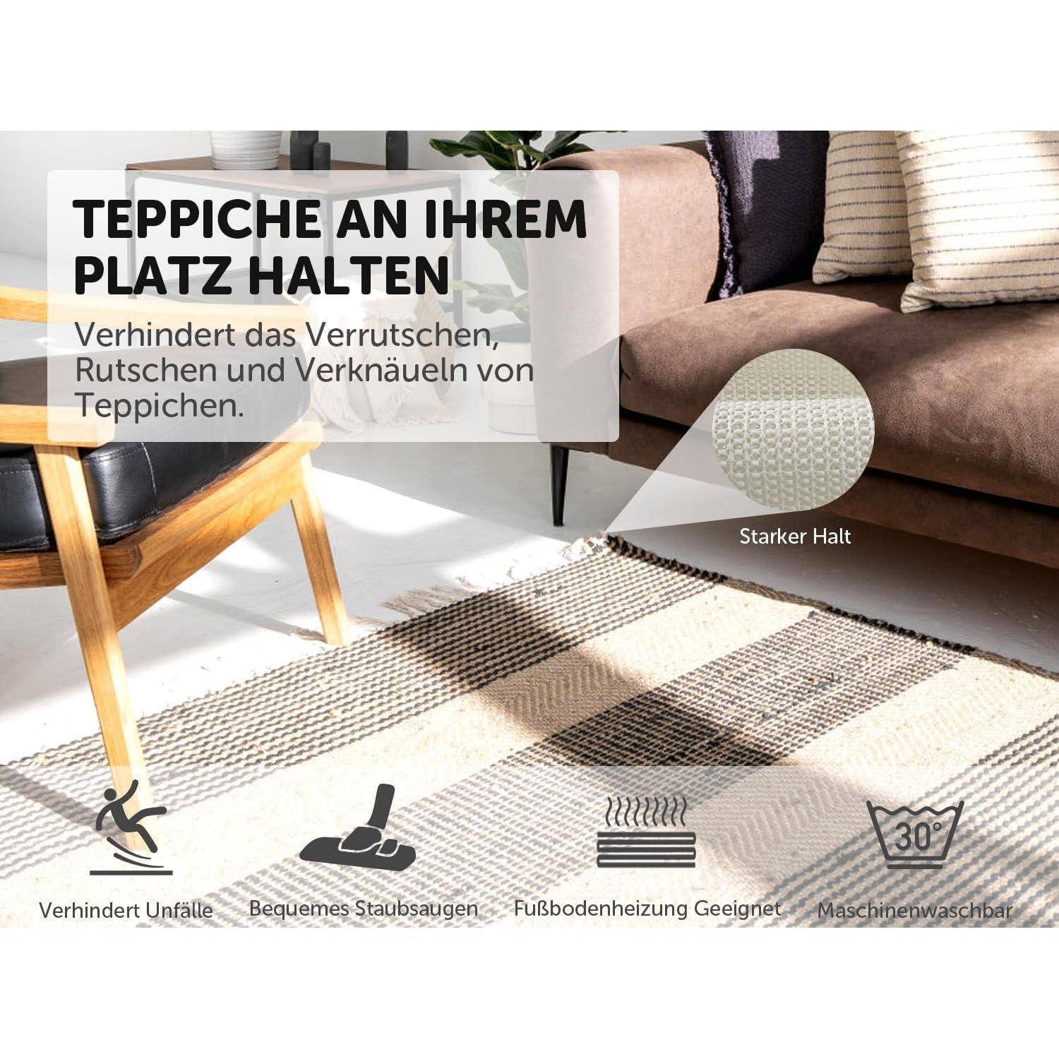 Antirutschmatte für Teppich 80 x 150cm, Teppich Antirutschunterlage, Rutschmatte Teppichunterlage rutschfest Teppichstopper, Mehrzweckmatte 80 x 150