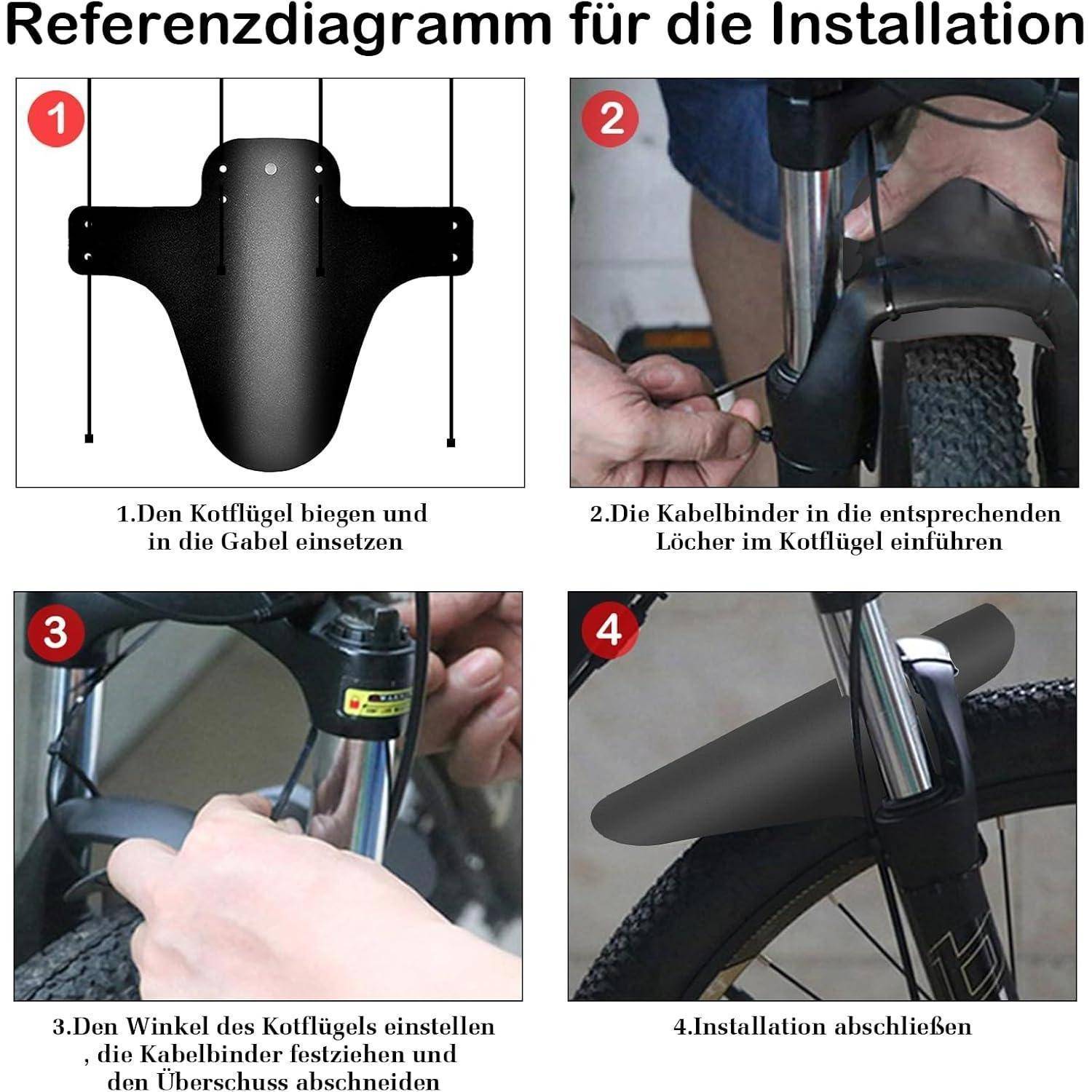 FETESNICE Mountainbike Schutzblech Set für Vorne &amp; Hinten，Universal Fahrradschutzblech/Mudguard für Mountainbike &amp; Gravelbike – Kotflügel für