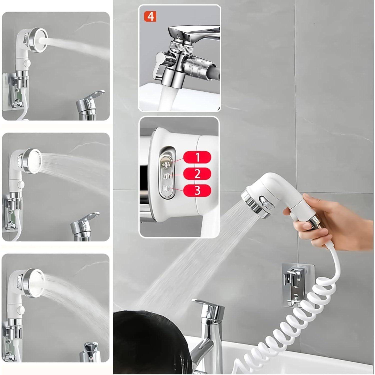 STOAT®Waschbecken-Duschkopf, Handbrause-Set mit Schlauch und Duschkopfhalter und Wasserhahnspender, Handbrause für Waschbecken，waschbeckenbrause