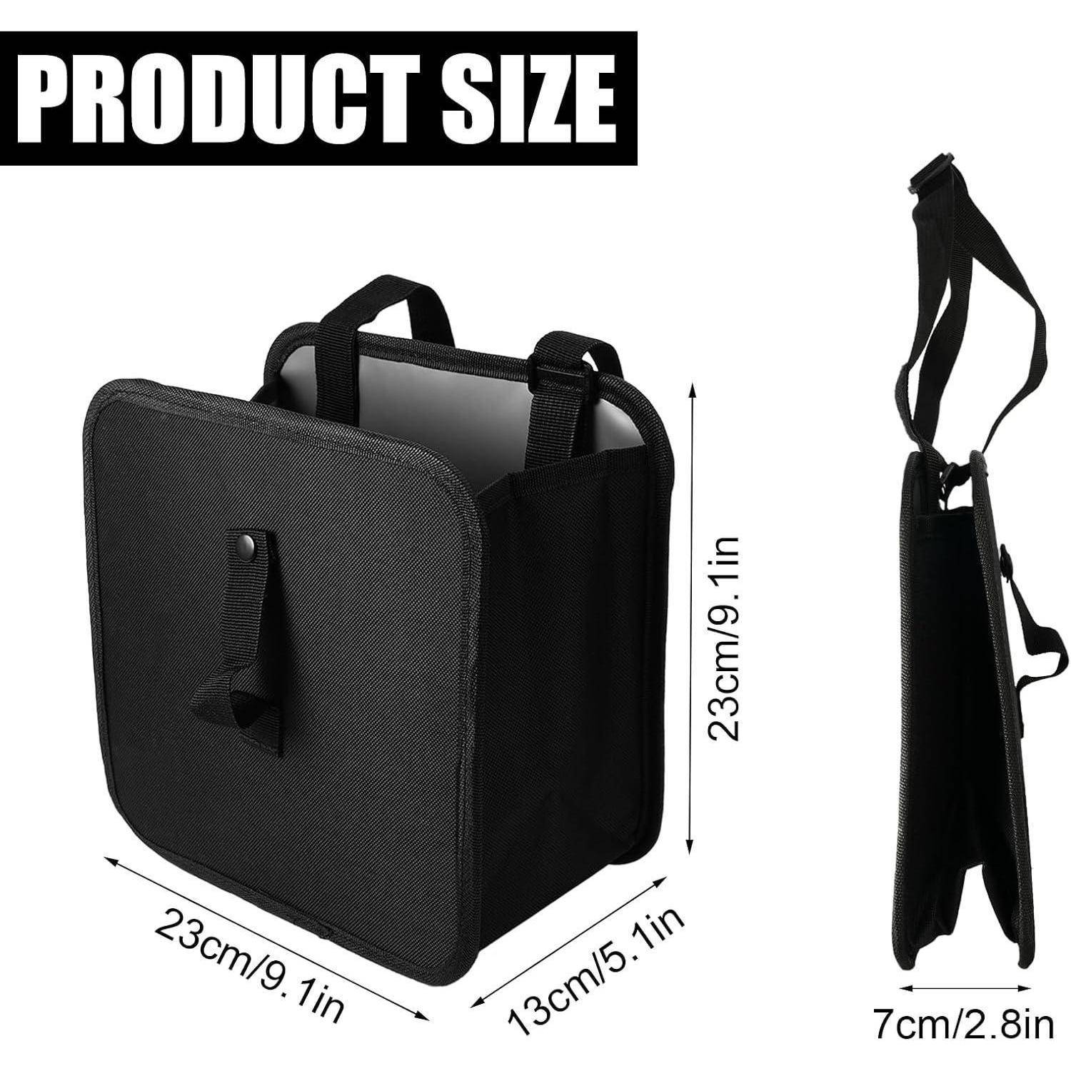 Auto Mülltonne Schwarz, Abfalleimer Hängend, Aufbewahrungsbox für Fußraum Kopfstütze Mittelkonsole und Rücksitz, Wasserdicht, Auslaufsicher, Meh