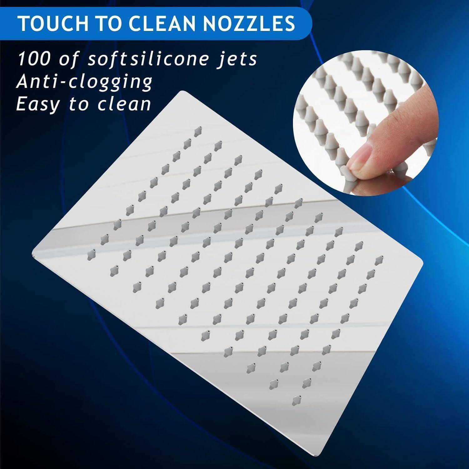 Duschkopf mit „TOUCH TO CLEAN NOZZLES