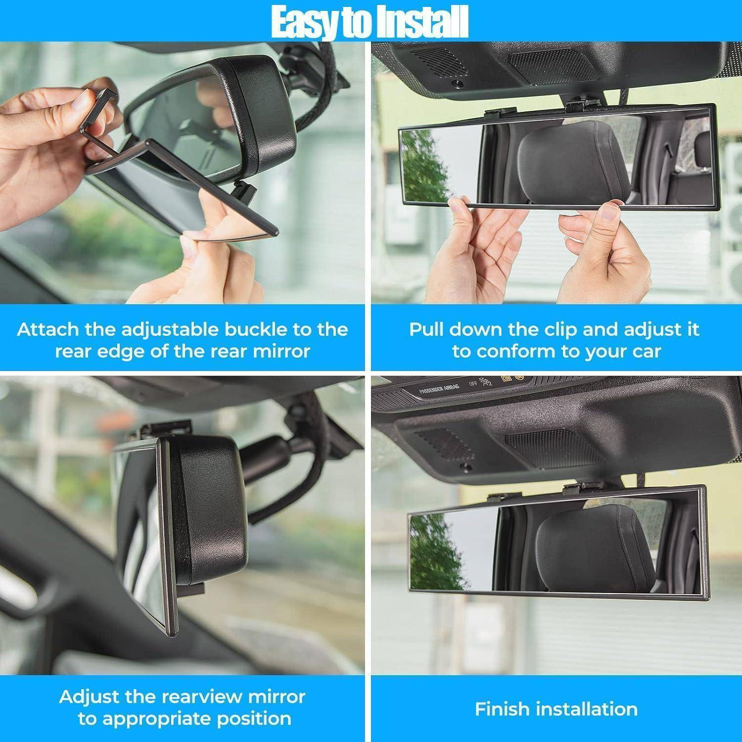 Hossom Auto Rückspiegel, Innenspiegel Auto, Auto Panorama Innenspiegel, Autospiegel Große Vision Weitwinkel Panorama Rückspiegel Universal Auto Spi
