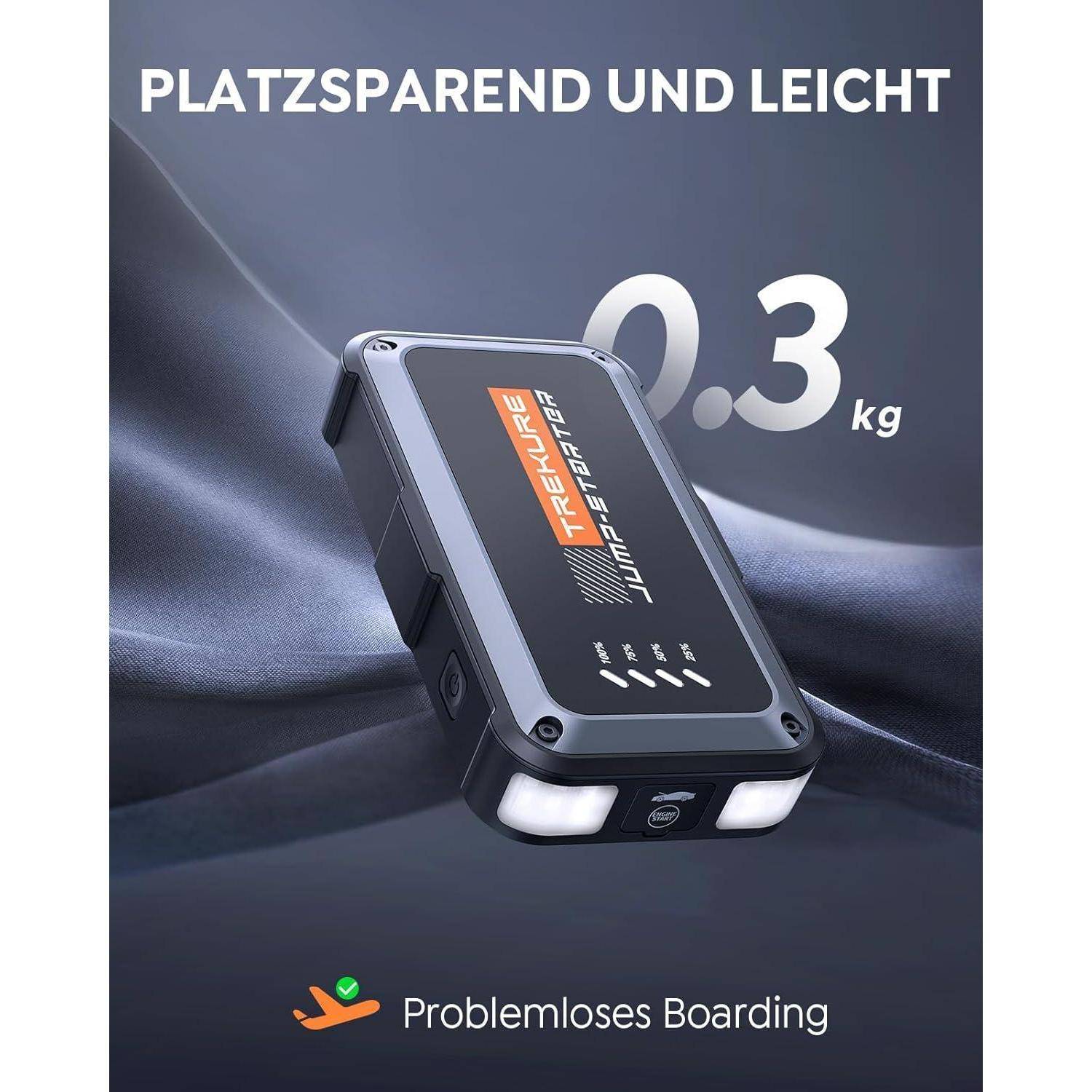 Kompaktes tragbares Gerät mit der Bezeichnung „Reiseladegerät
