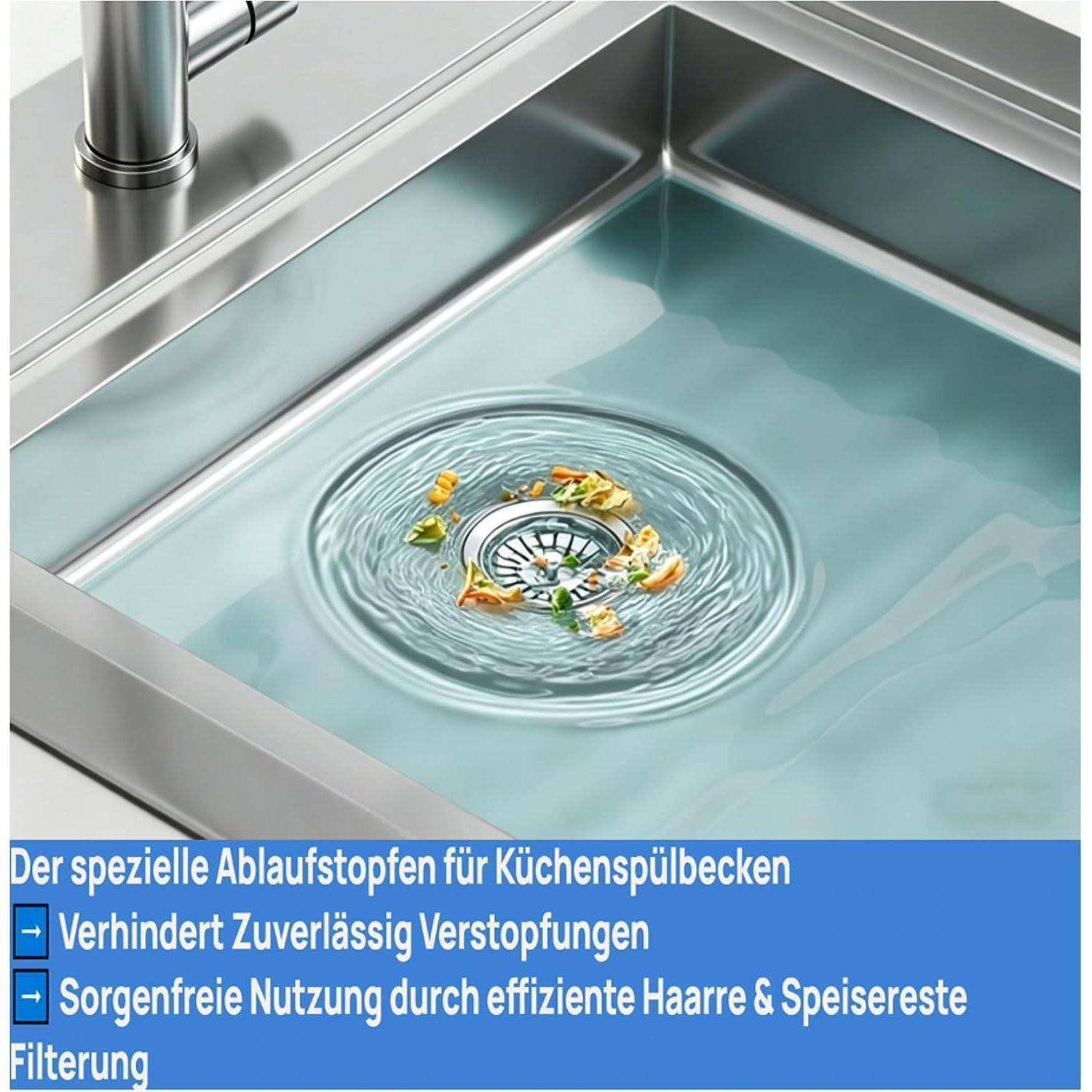 Waschbecken 84 mm - Siebkörbchen Abflussstopfen Edelstahl Waschbeckenstöpsel Waschbeckensieb – Sieb Stöpsel Abfluss Küche Spüle Abflussstopfen
