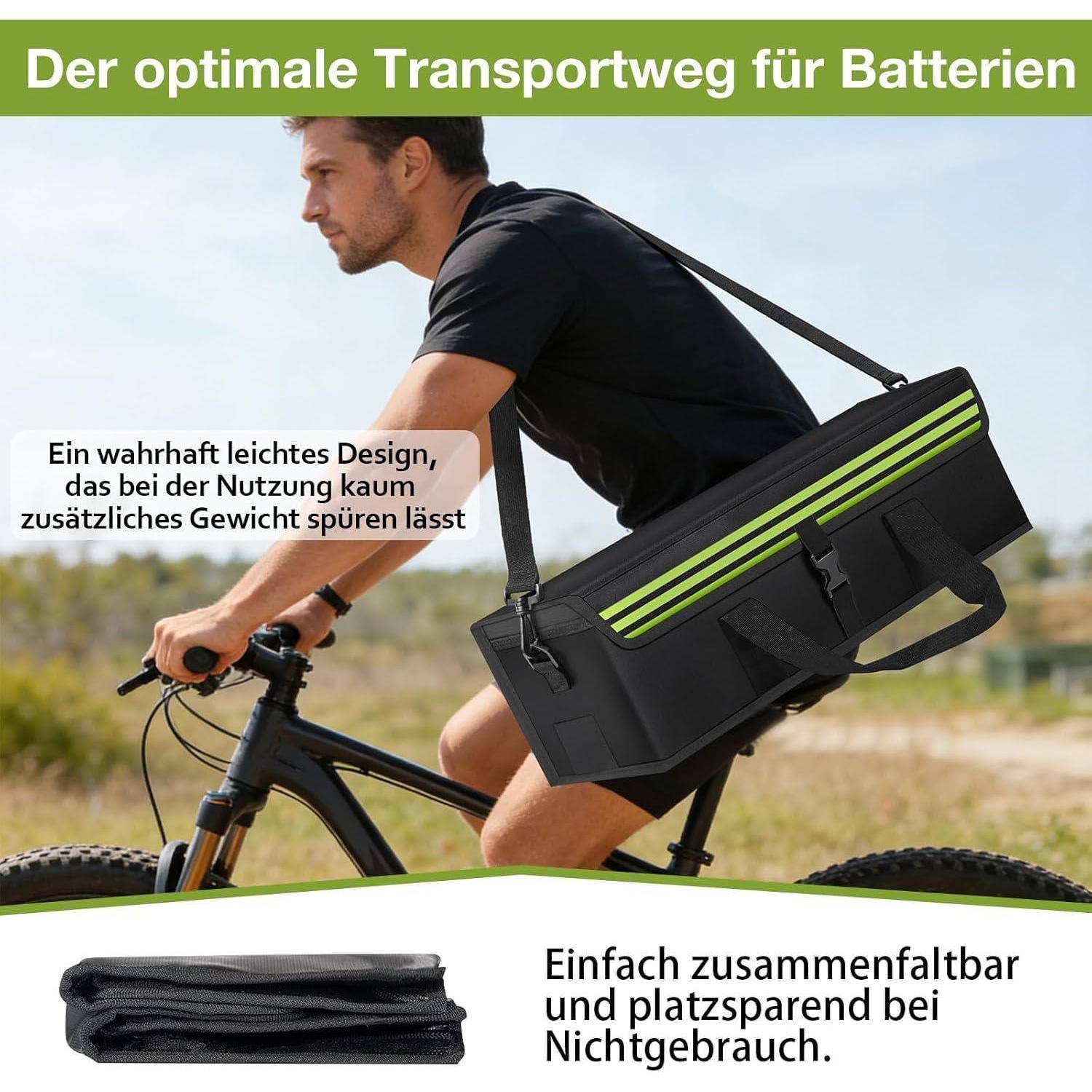 Ebike Akku Tasche, Feuerfest Wasserdicht Explosionsgeschützt, Lipo Safe Bag, Geeignet zum Laden, Transportieren und Aufbewahren, 51*15*15cm