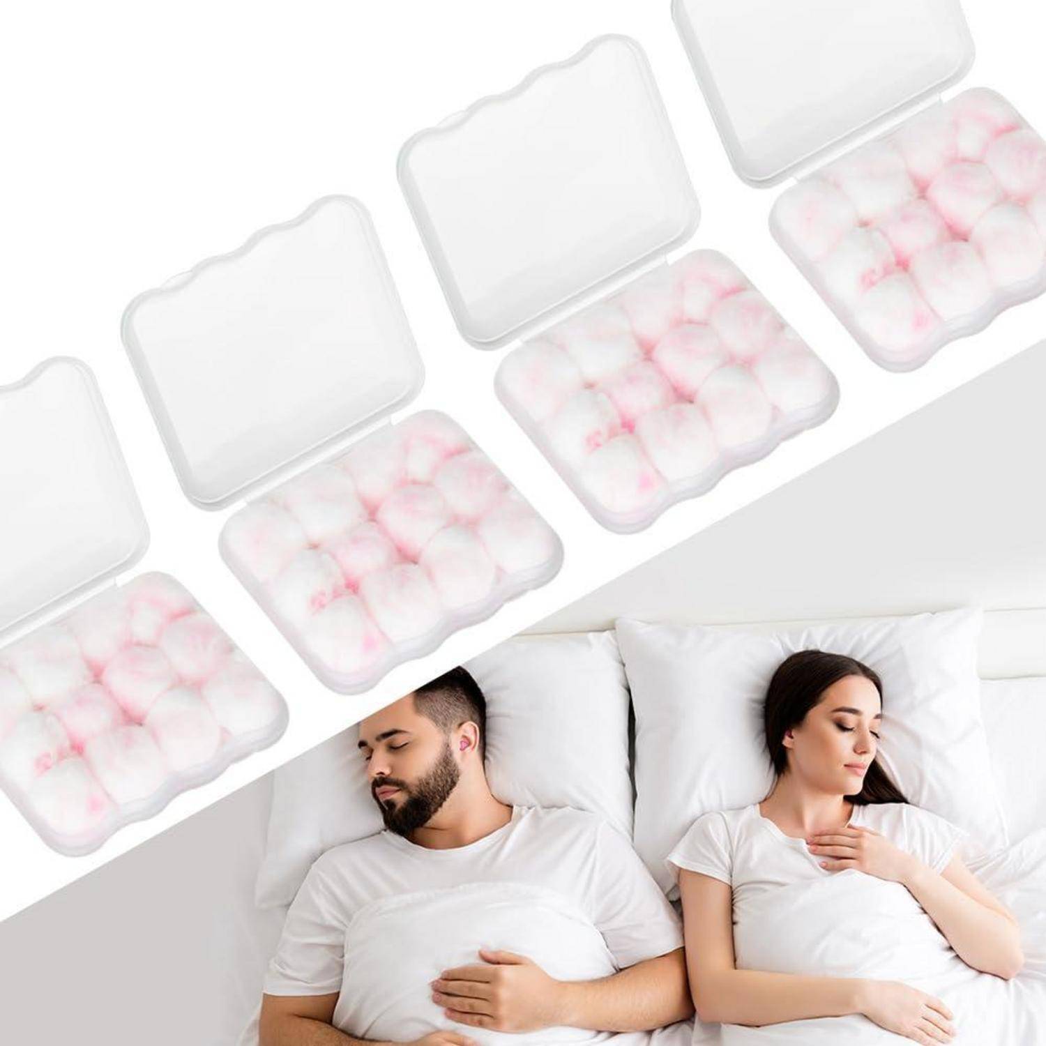 Schlafendes Paar im Bett unter einer Übersichtsgrafik der Matratzenzonen, die druckentlastende Unterstützung für beide Partner zeigt.