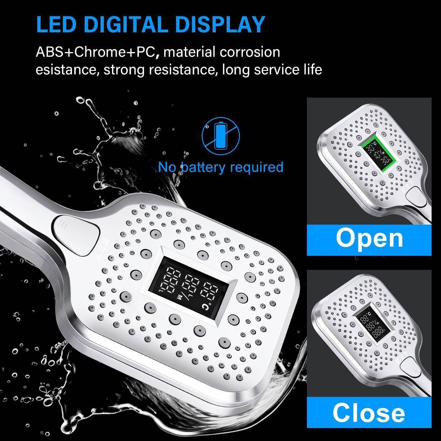 Tragbares LED-Digitalanzeigedetail mit aufklappbarem/zuklappbarem Bildschirm, gekennzeichnet mit „Keine Batterie erforderlich