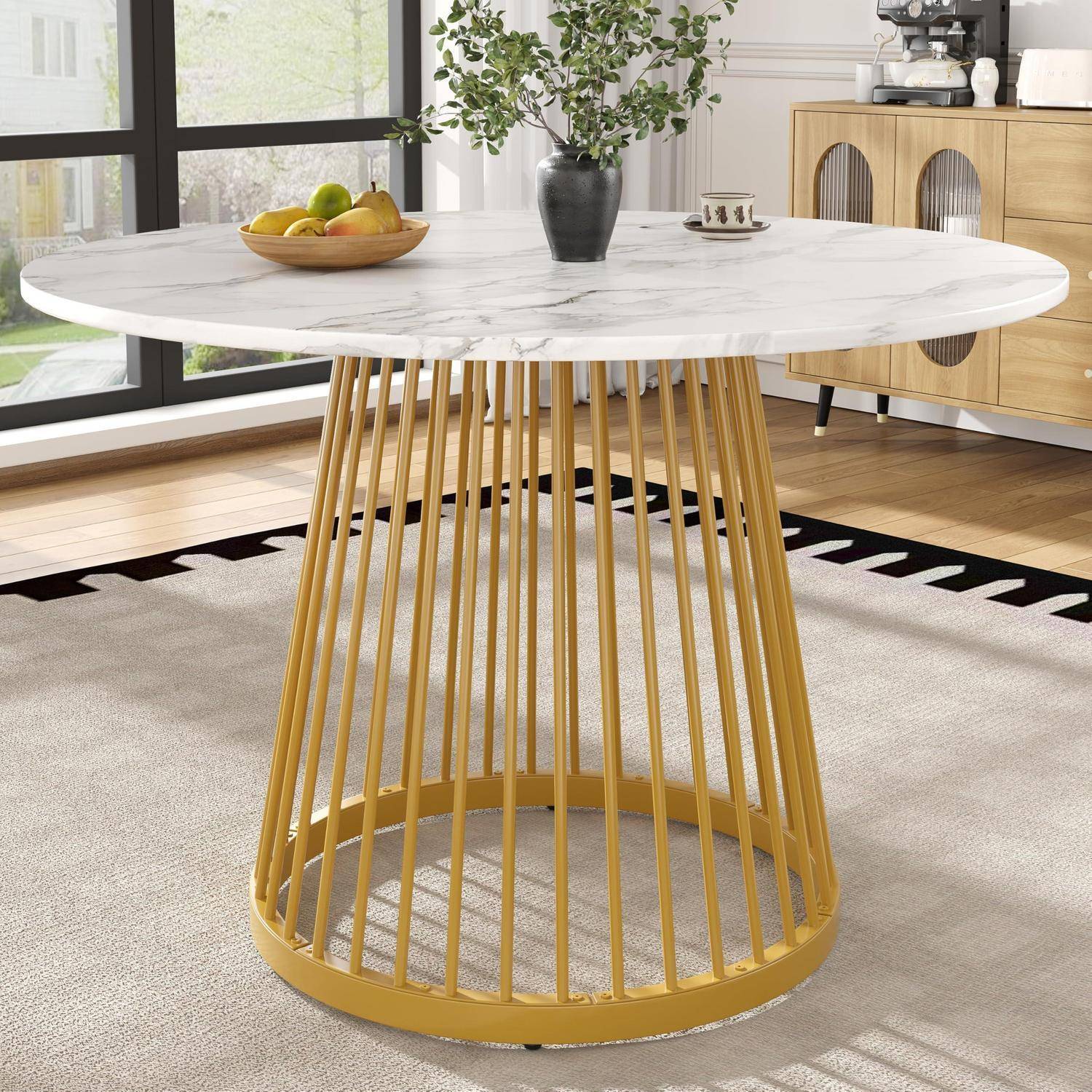 Esstisch Rund, Tisch 80x80x76, Küchentisch, Esszimmertische mit Metallbeinen, Wohnzimmer Tisch Rund, Esstisch Holz für Esszimmer, Wohnzimmer, Küche