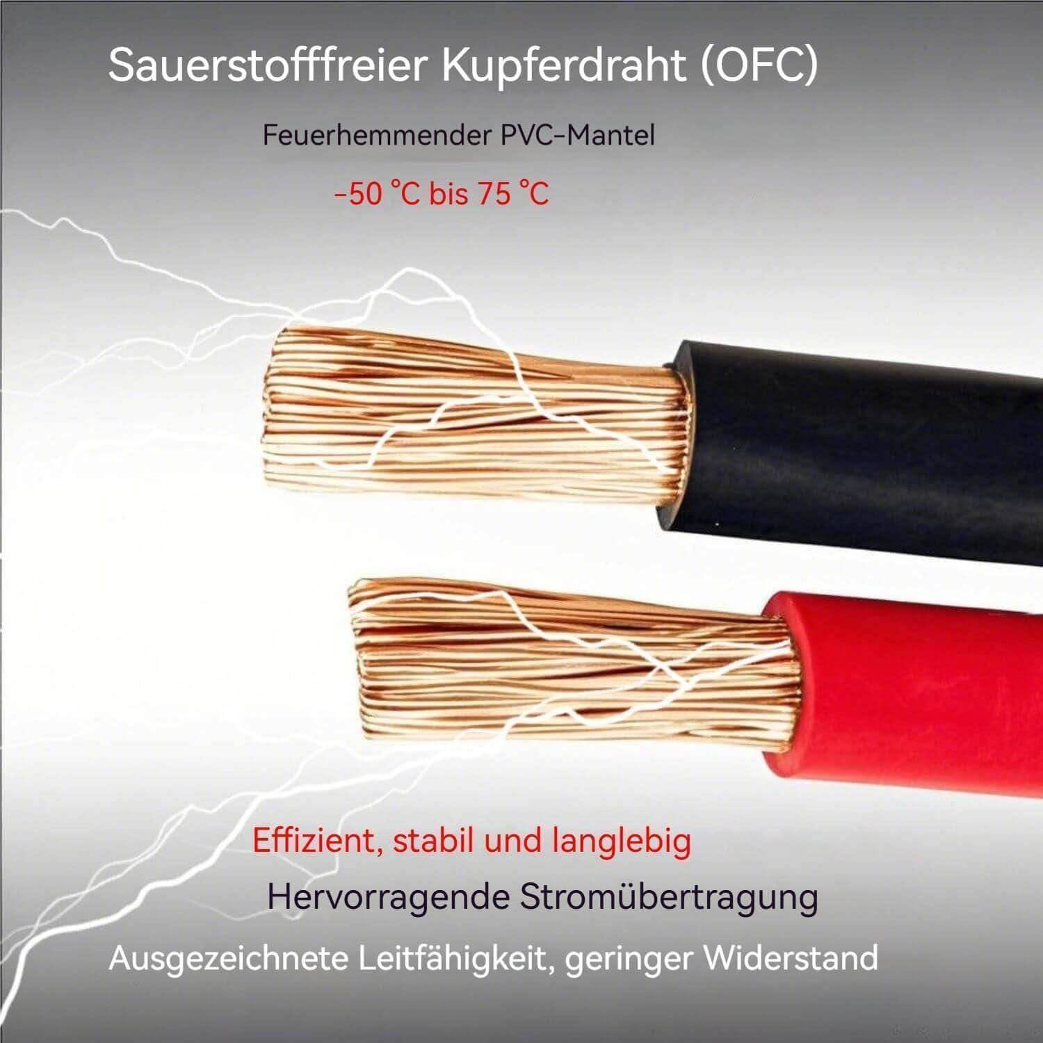 XINCOL A5 Strapazierfähiges Schwerlast-Starthilfekabel - 2500 A - 100%-Kupferdraht-Starthilfekabel für LKWs - wärmeisoliert - mit Tasche - 6M 6M (2