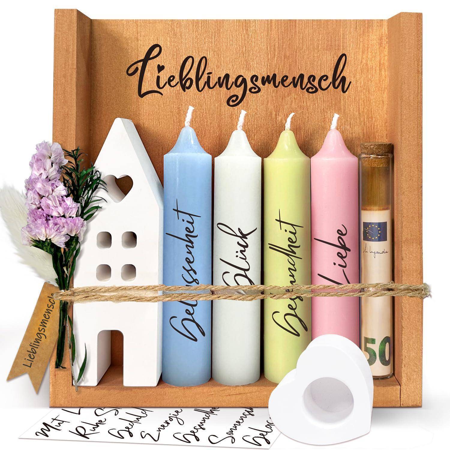 Dekorative Geschenkbox mit dem deutschen Wort „Lieblingsmensch