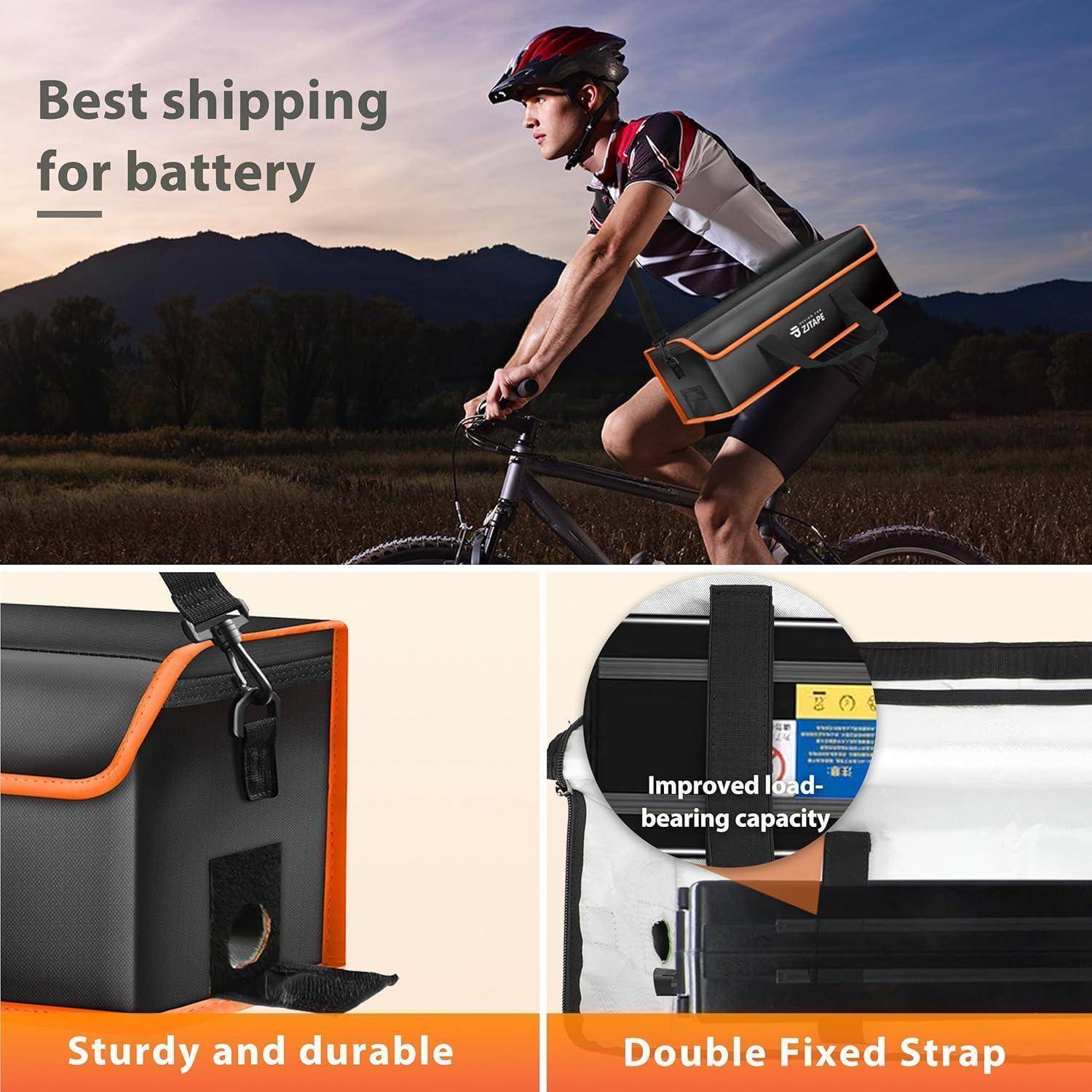Ebike Akku Tasche - Feuerfest, Wasserdicht, Explosionsgeschützte Lipo Safe Bag, Akku Bag Extra Groß, Akku Sicherheitsbox Für Lagerung, Transport,