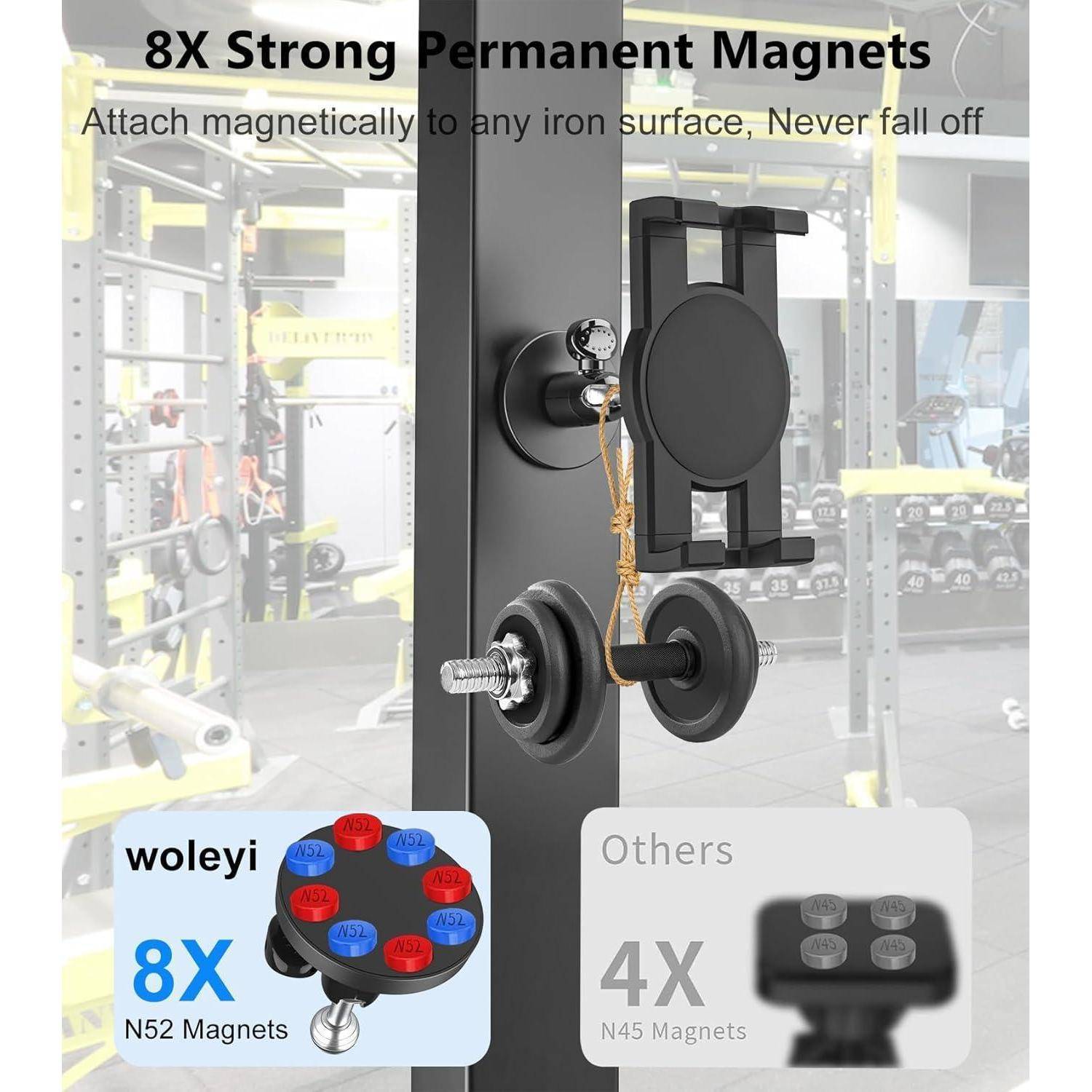 woleyi Magnet Tablet Halterung [Starker Magnetismus &amp; Tragbar] Magnetisch Tablet Halterung für Golfwagen/Fitness/Lager/Metallregal für iPad Pro Air