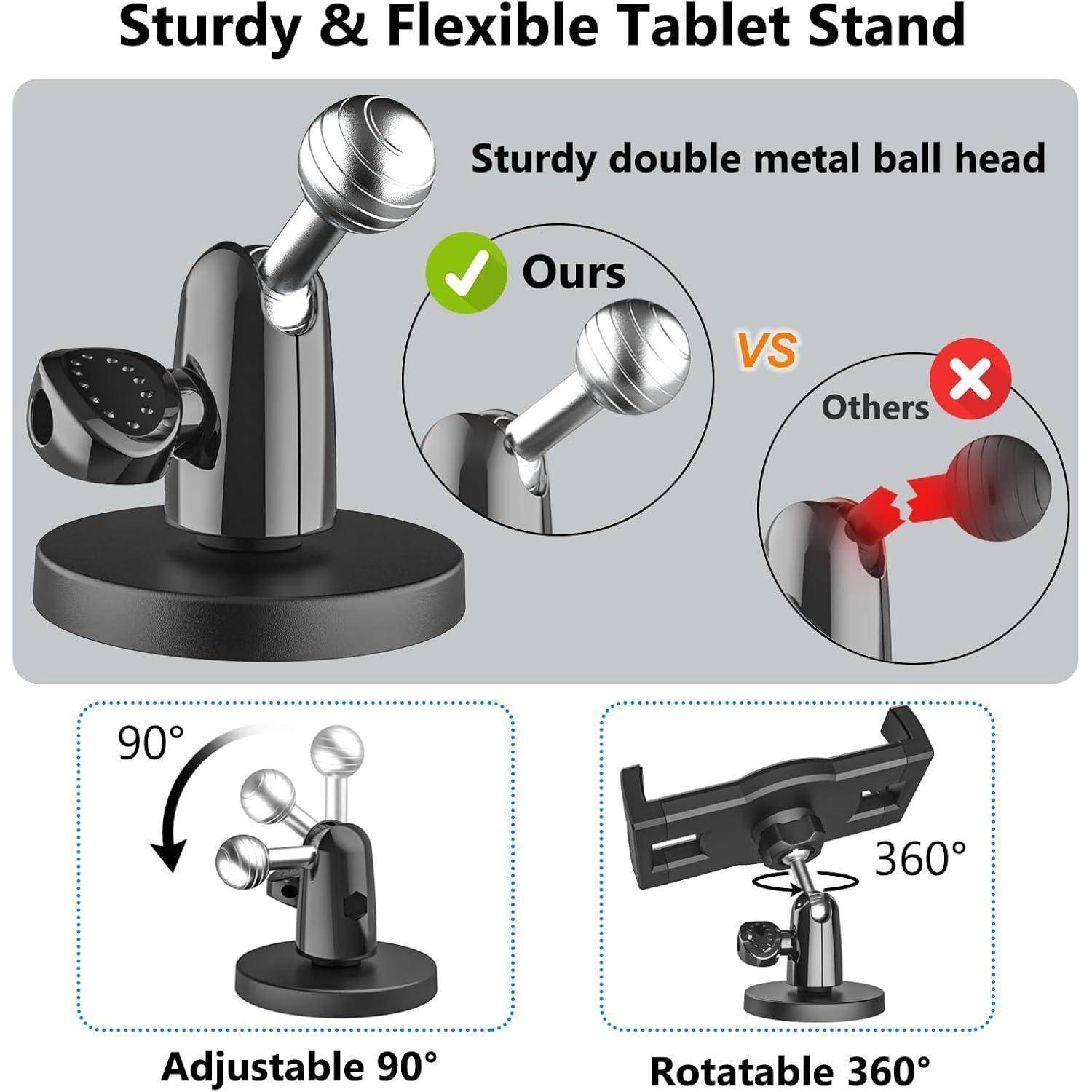 woleyi Magnet Tablet Halterung [Starker Magnetismus &amp; Tragbar] Magnetisch Tablet Halterung für Golfwagen/Fitness/Lager/Metallregal für iPad Pro Air