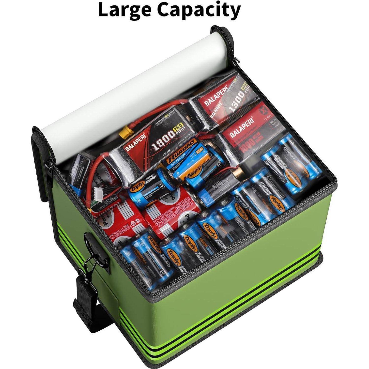 ENGPOW Lipo Safe Bag Feuerfeste,Explosionsgeschützte Akku Tasche 24x20x18cm Lipo-Akku-Aufbewahrungsbox LiPo Guard Safe Bag Schutztresortasche zum