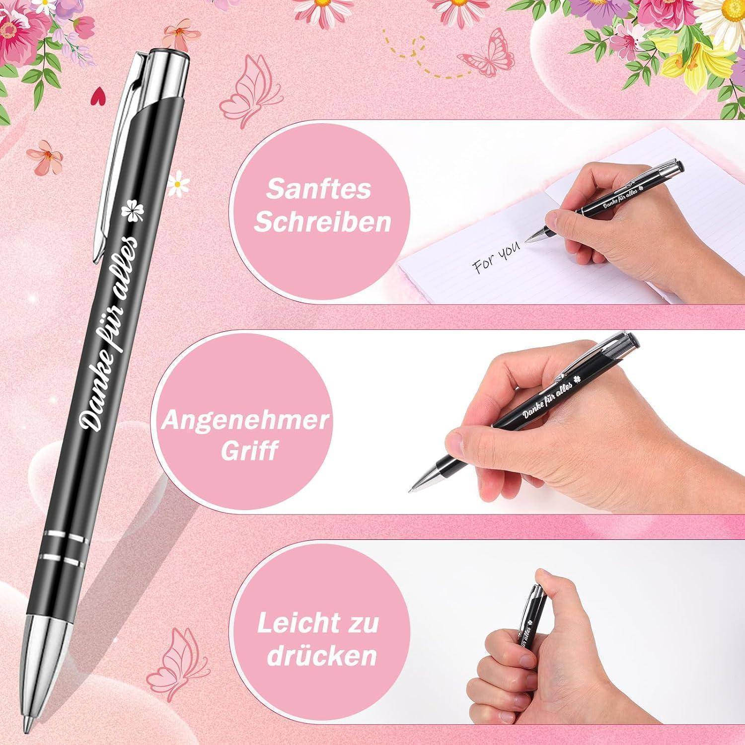 Werbebild eines schwarzen Stifts mit der Aufschrift „Danke für alles