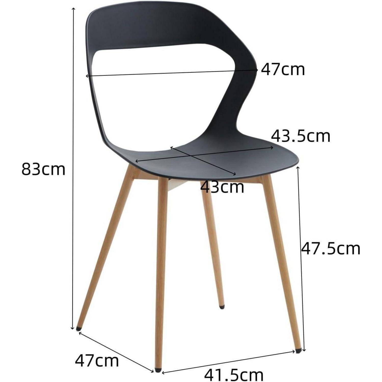 8er Set Nordisches Esszimmerstuhlt, Küchenstuhl, Mit Metallbeinen, Großes Hohlrücken-Design, Geeignet für Wohnzimmer, Esszimmer, Freizeitzimmer