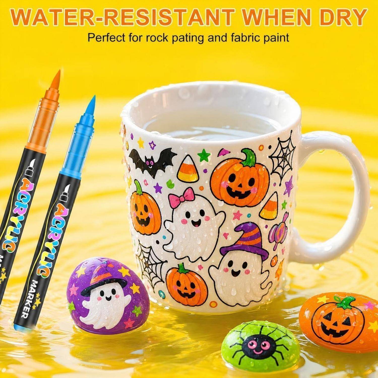 Lyuvie 240 Farben Acrylstifte für Steine WasserfestSet, Permanente Acrylic Paint Brush Marker Acrylstifte für Holz, Stein, Papier,Glas,Stoff, Kiesel