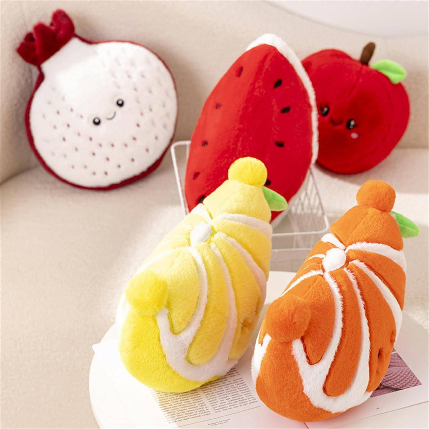 Herfair Obst Plüschtiere, Früchte Kuscheltier Kreativ Plüsch Kissen Kuschelkissen Kinder Kawaii Plüschkissen Spielzeug Geschenk für Jungen und M