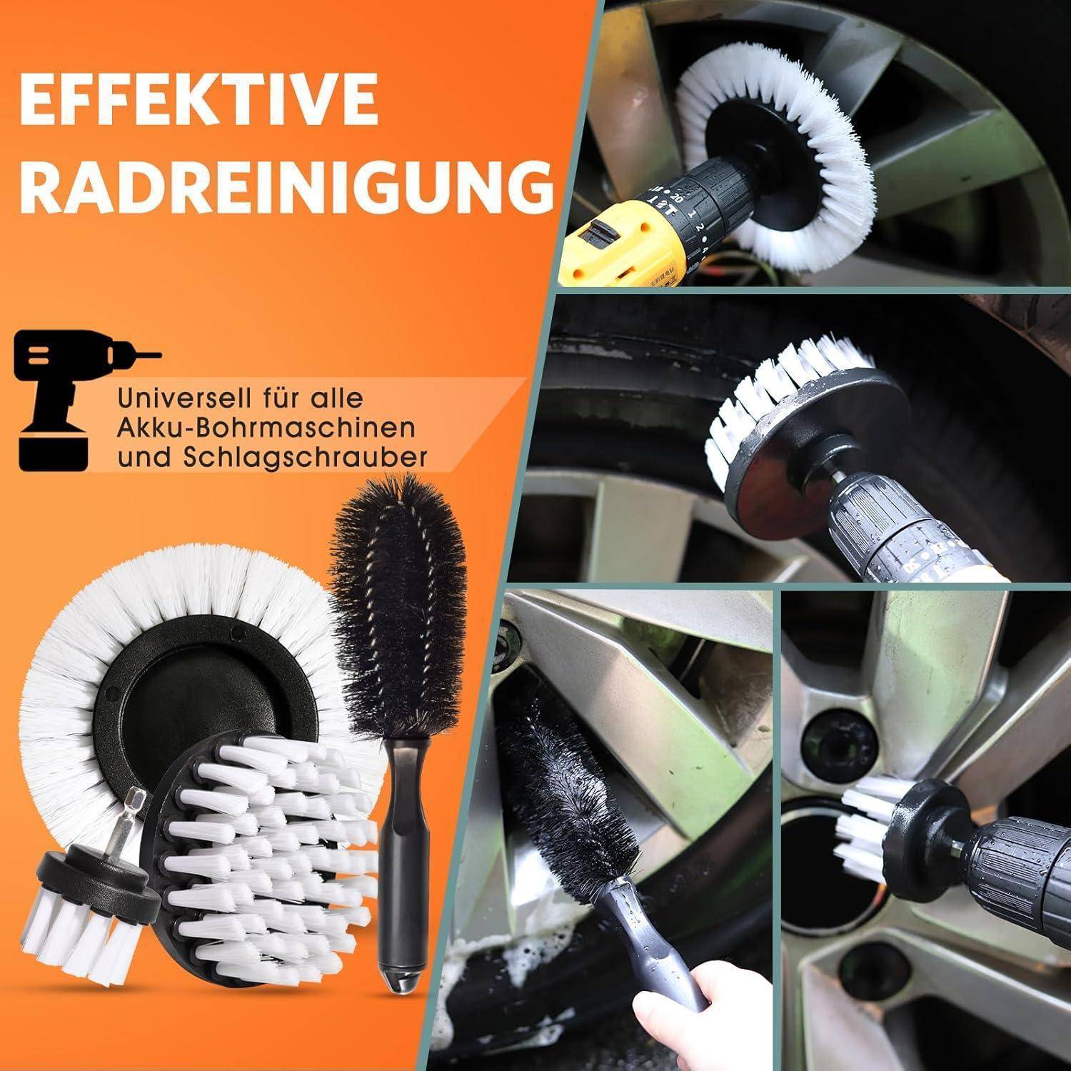 Auto Reinigungsset, 25 Pcs Autopflege Set, Auto Waschen Set Auto Putz Set mit Detailing Pinsel für Auto Reinigung Innenraum und Außen, Lüftungsschl