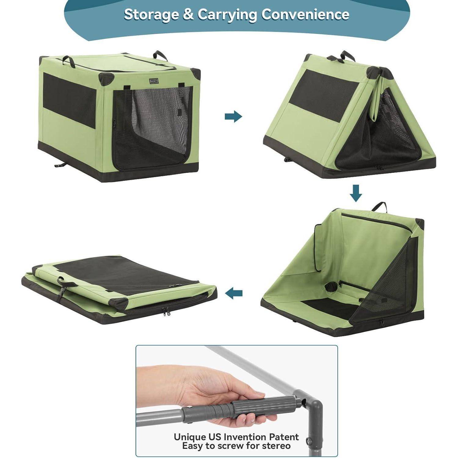 Petsfit Travel Pet Home, Innen- und Außenkiste für Large Dog Green 90cm x 60cm x 59cm Grün L