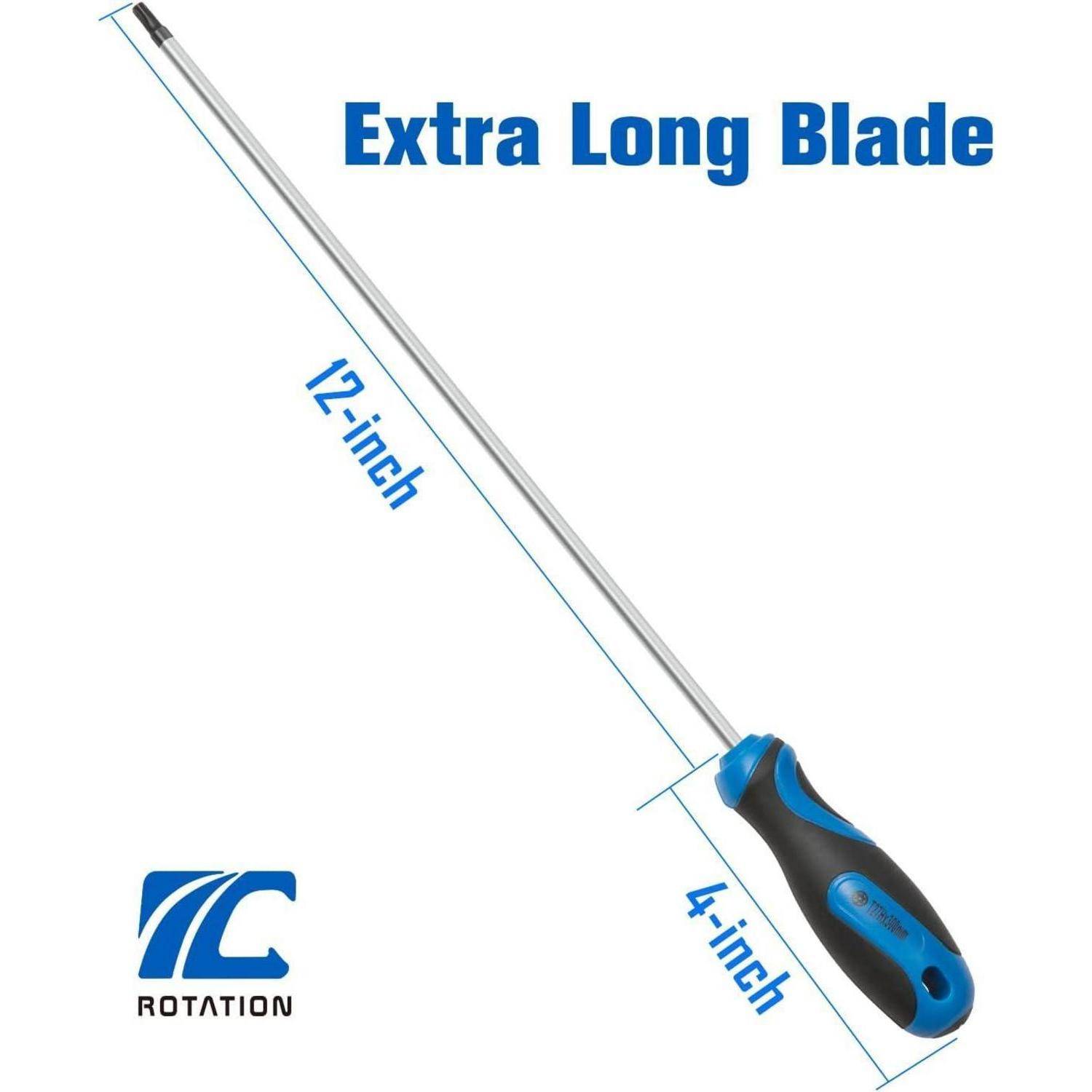 5-teiliges extra langes Torx-Schraubendreher-Set, S2-Stahl, Klingenlänge 300mm, T15–T30, plus lange Sternschraubendreher