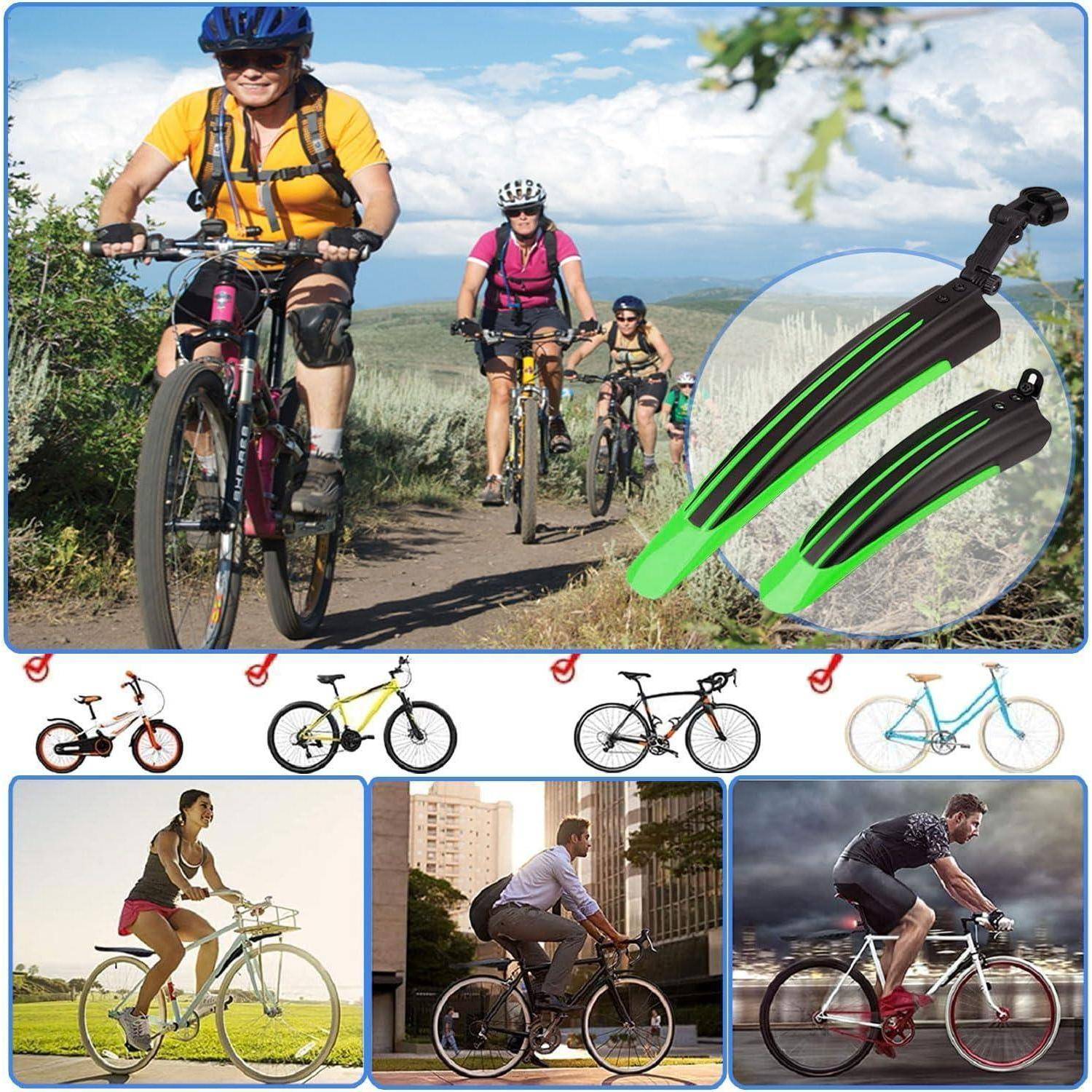 Fahrrad Schutzblech Set, Mountainbike Zubehör Spritzschutz Tragbar Verstellbar Verdicken Vorne Hinten Kotflügel Zum für MTB Rennrad Citybike 20-26