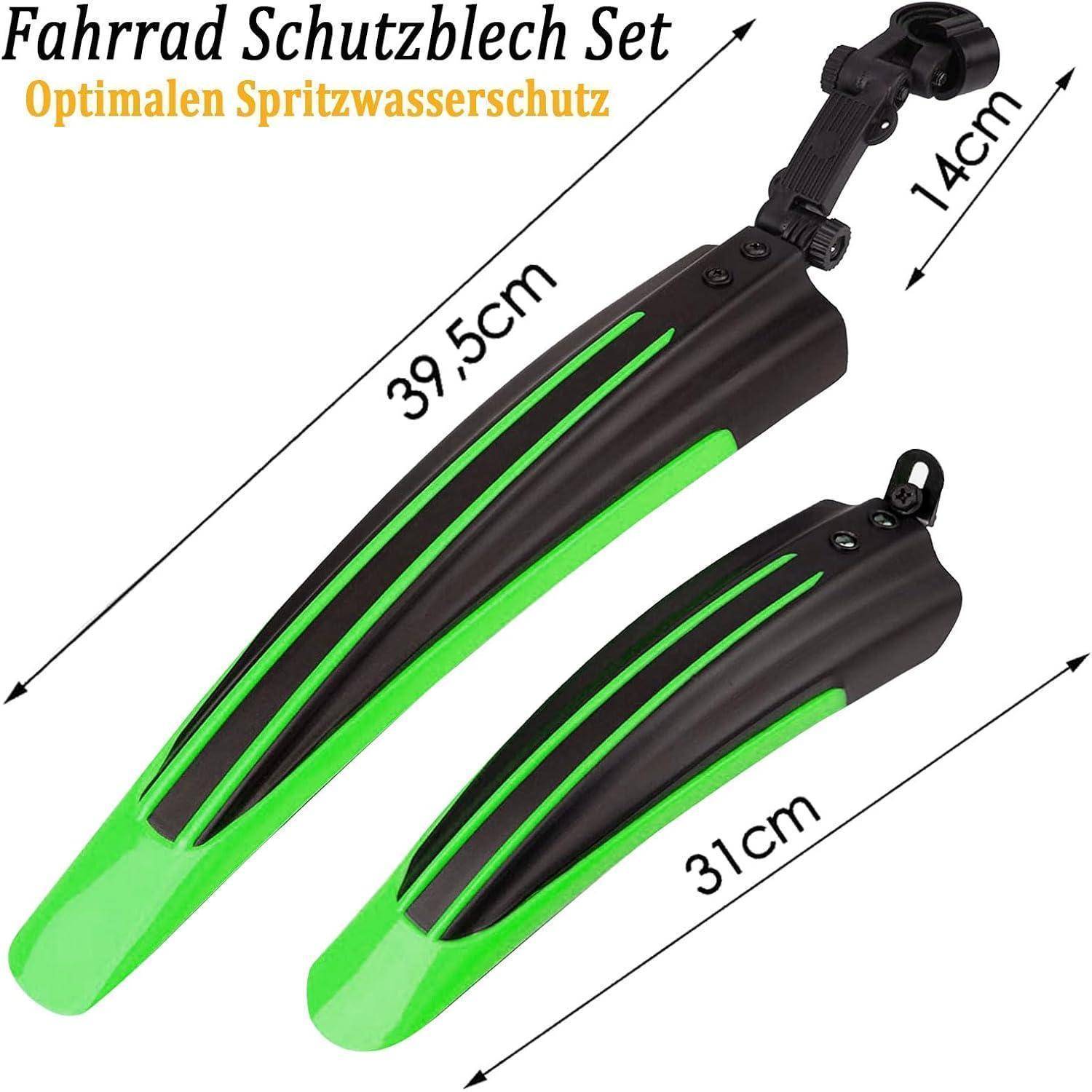 Fahrrad Schutzblech Set, Mountainbike Zubehör Spritzschutz Tragbar Verstellbar Verdicken Vorne Hinten Kotflügel Zum für MTB Rennrad Citybike 20-26