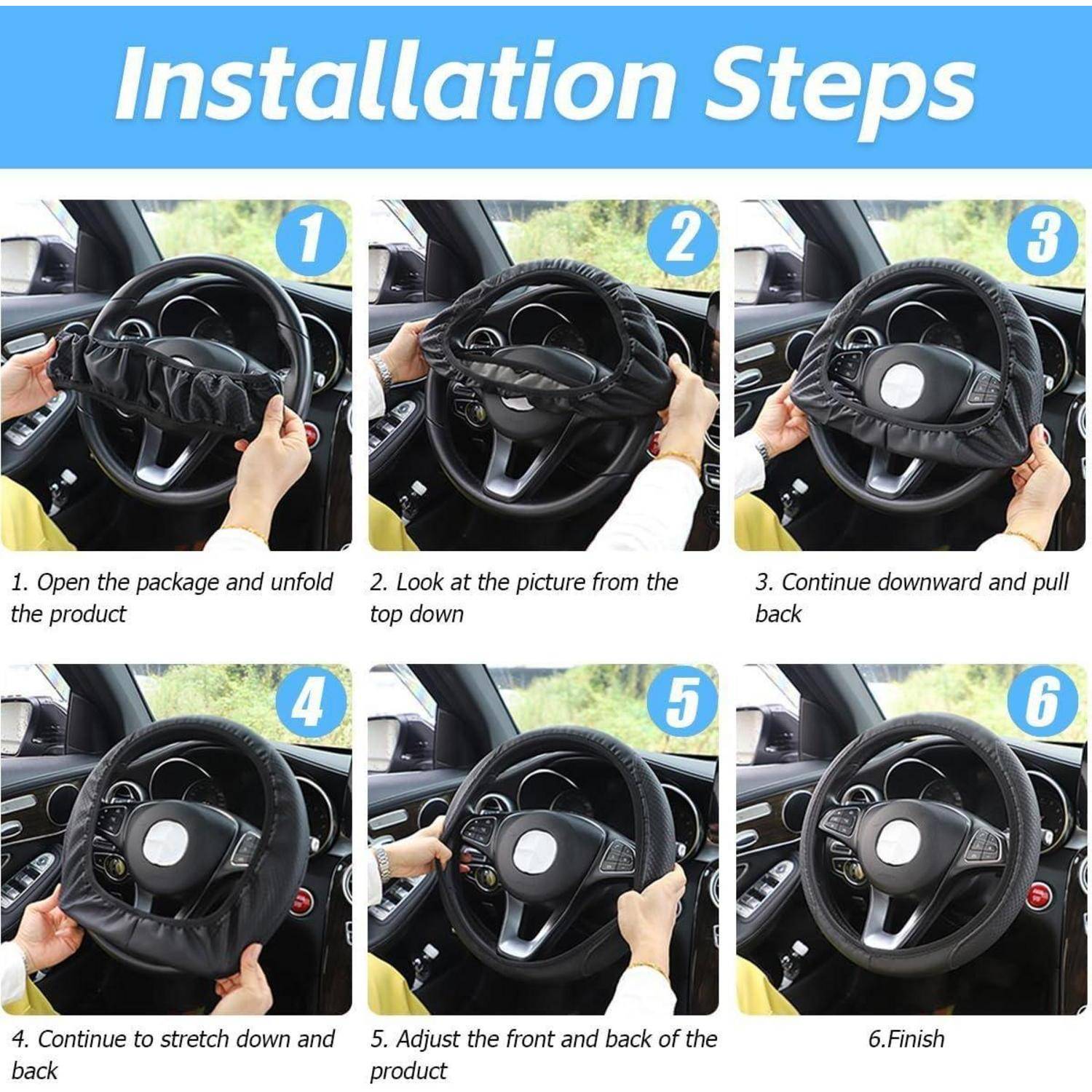 JNNJ Atmungsaktive Mikrofaser Ice Silk Lenkradabdeckung, Elastische Lenkradabdeckung Ohne Innenring Universal Für Frauen Und Männer, EIS Seide Auto