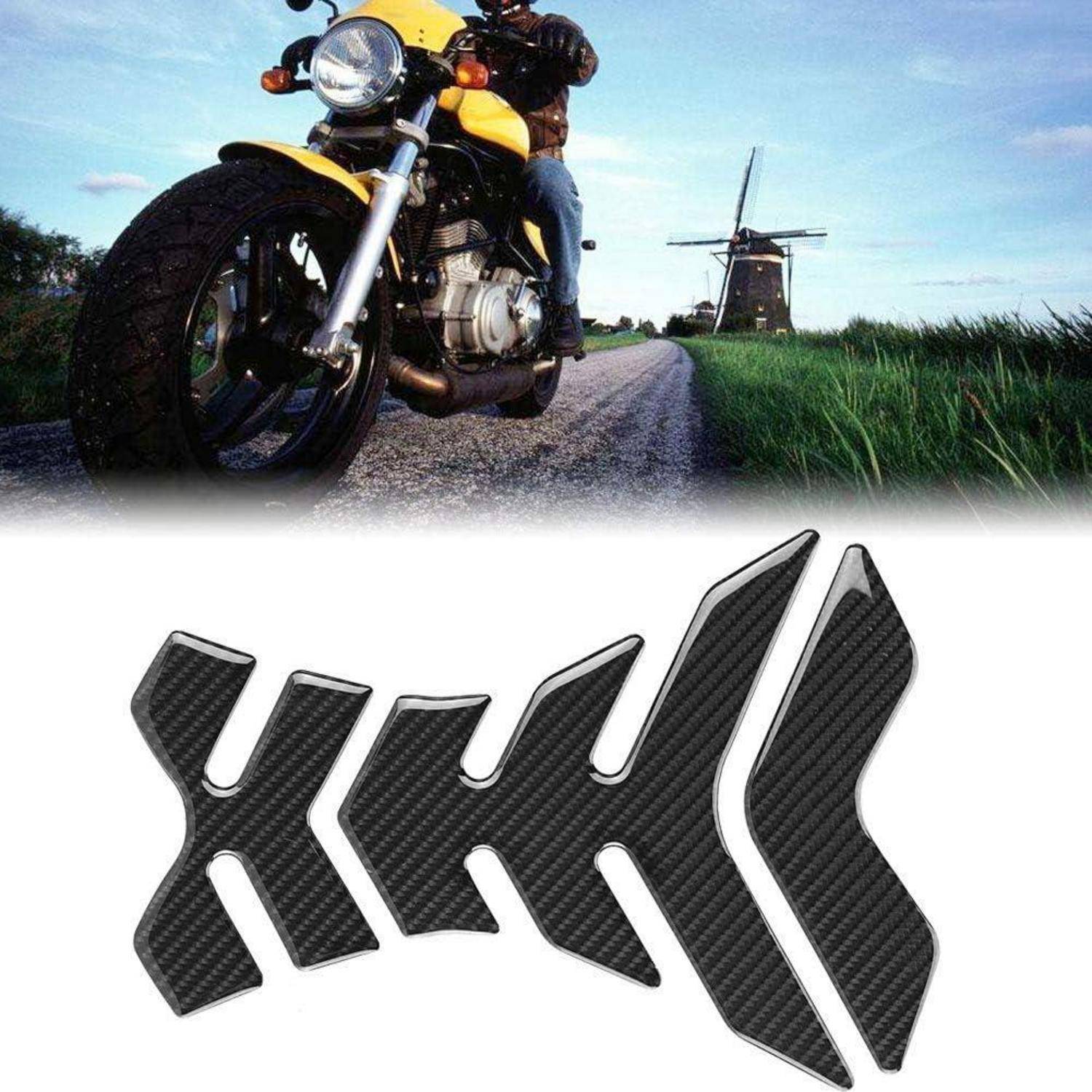 Tankpad, Motorrad Tank Aufkleber Kohlefaser Motorrad Heizöl Gas Tankpad Schutz Aufkleber Decals Universal Fit für Dukadi Aprilla