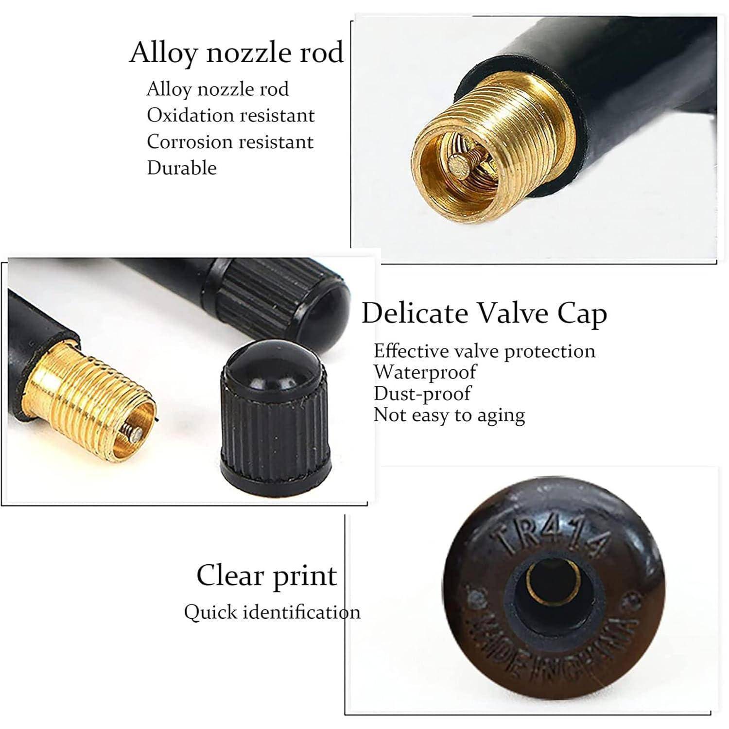 TR414 Ventilkappen für Autoreifen, Autoreifen, Schaftkappe aus Gummi, Snap-in Felgen, für Auto, Motorrad, Schwarz (5 Stück)
