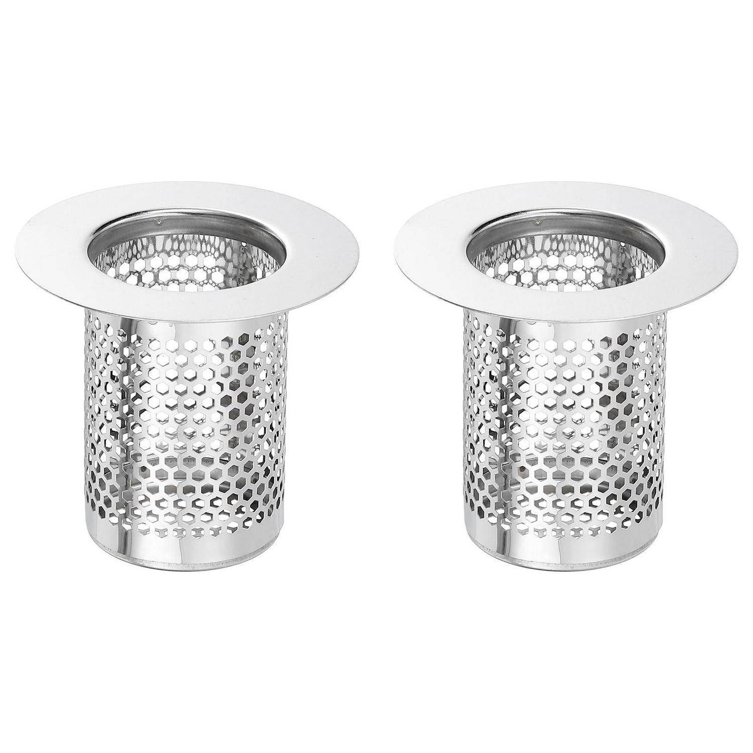 QUARKZMAN 2 Stücke Abflusssieb Dusche, 50 x 55mm Bodenablauf Filter aus 304 Edelstahl für Badewanne Badezimmer Küche, Passend für Lochgröße 35-5