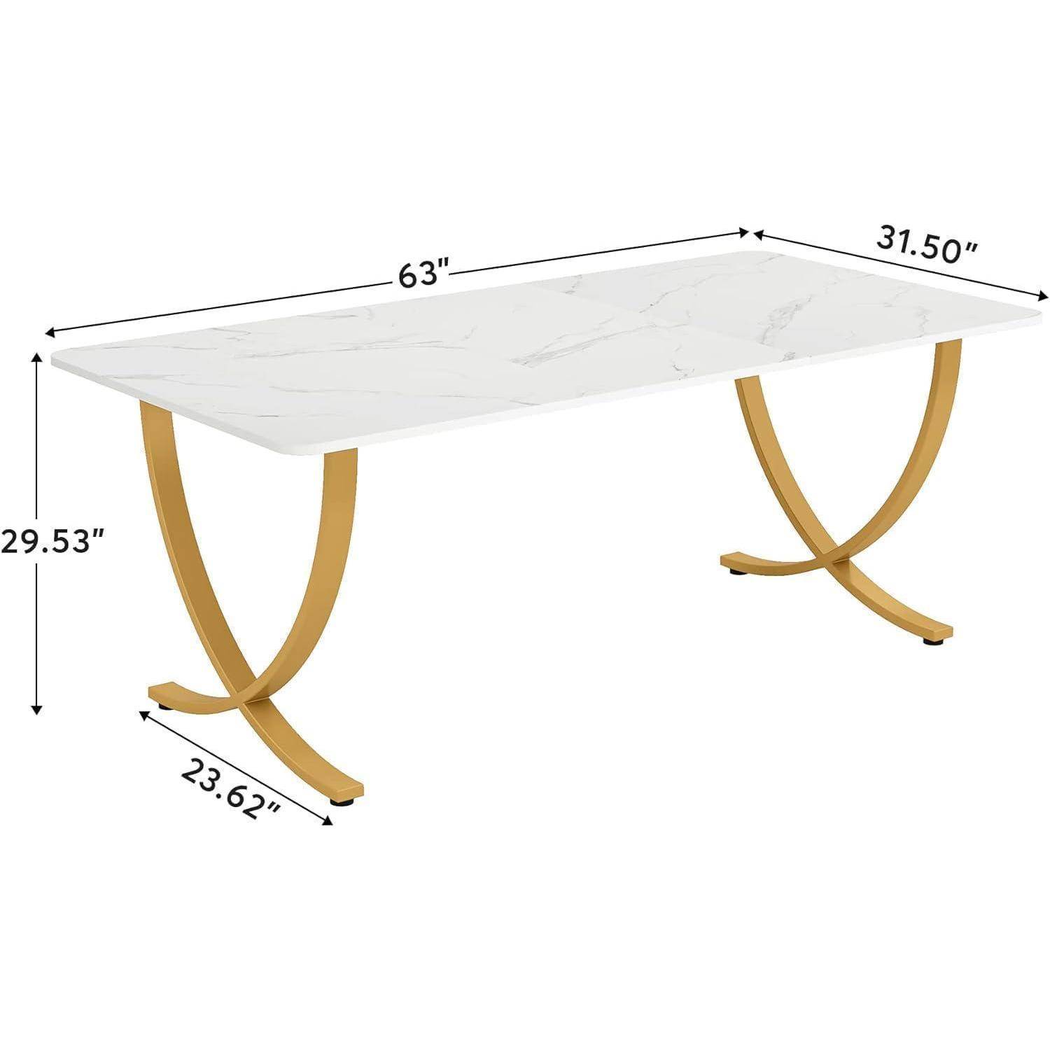 Tribesigns Schreibtisch Computertisch, 160 x 80 x 75 cm Modern PC Tisch Bürotisch Arbeitstisch Esstisch mit Tischplatte aus Kunstmarmor und