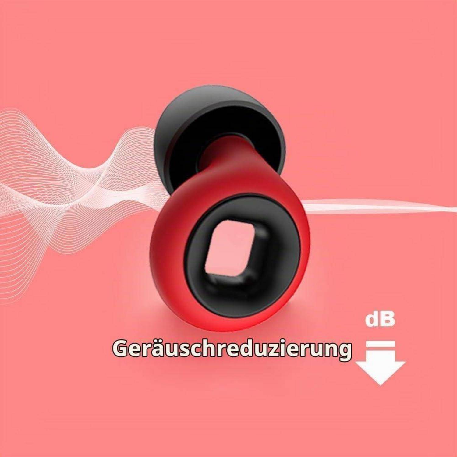 2 Paar Motorrad Ohrstöpsel Windgeräusche, Artevive Ohrstöpsel, Gehörschutz Motorrad, Moto Earplugs und 4 Größen in XS/S/M/L, B Rot
