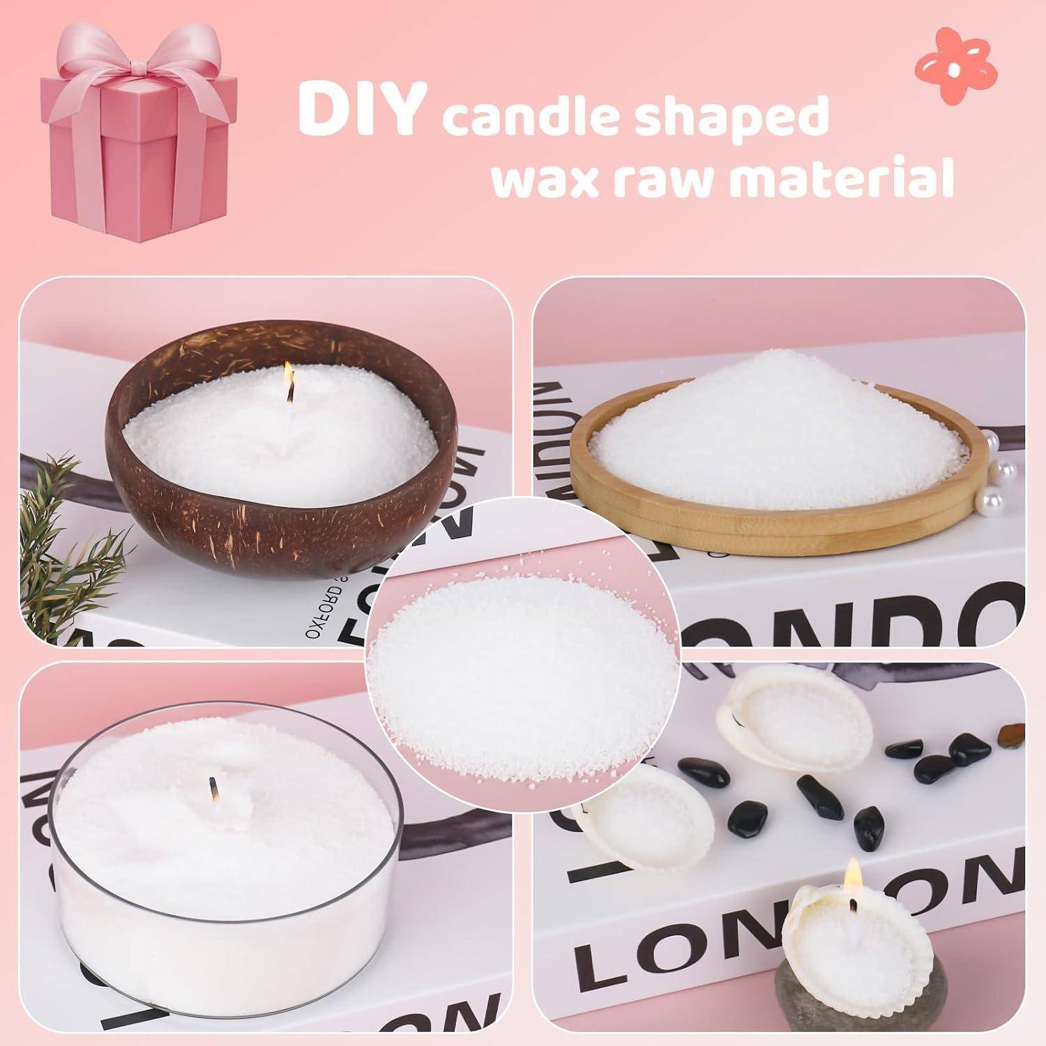 Collage mit dem Titel „DIY-Kerze aus rohem Wachsmaterial