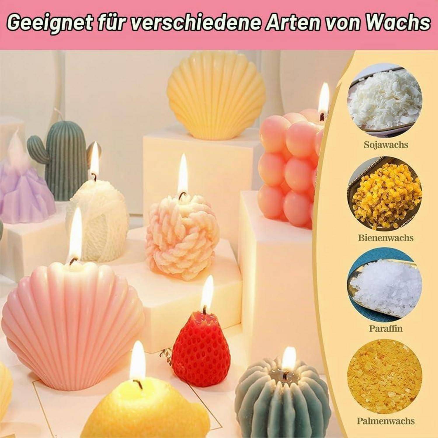 Kerzenfarbe Set, 10 Farben x 5 g Kerzen Gießen Farbstoff, Hochkonzentrierte Feste Kerzen Farbe, Hochkonzentriertes Candle Dye, für DIY, Bienenwachs