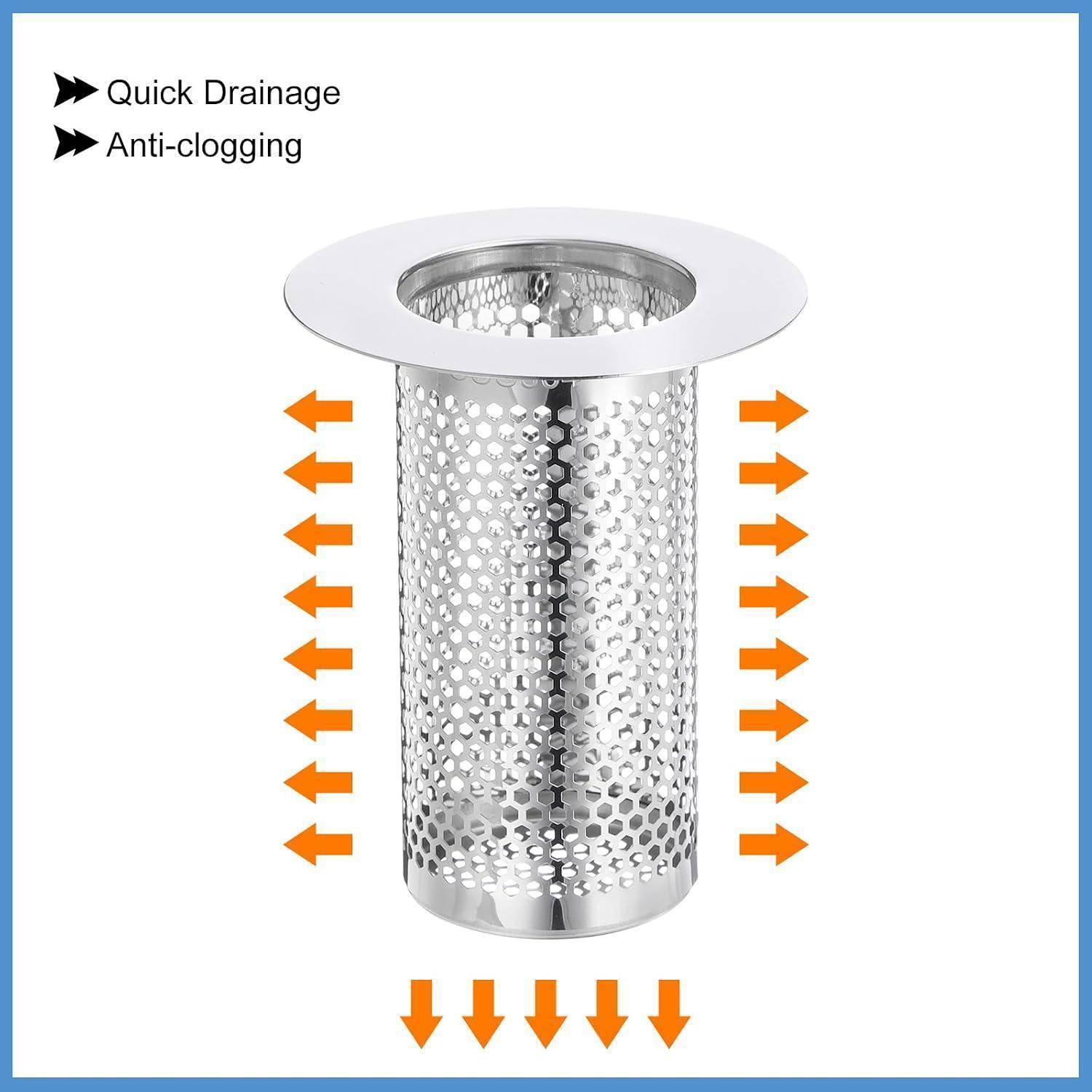 QUARKZMAN 2 Stück Abflusssieb Waschbecken,80 x 50mm Küchenspüle mit Duschabfluss Haarfänger Haarsieb für Küche, Badezimmer, Toilette Schutz der