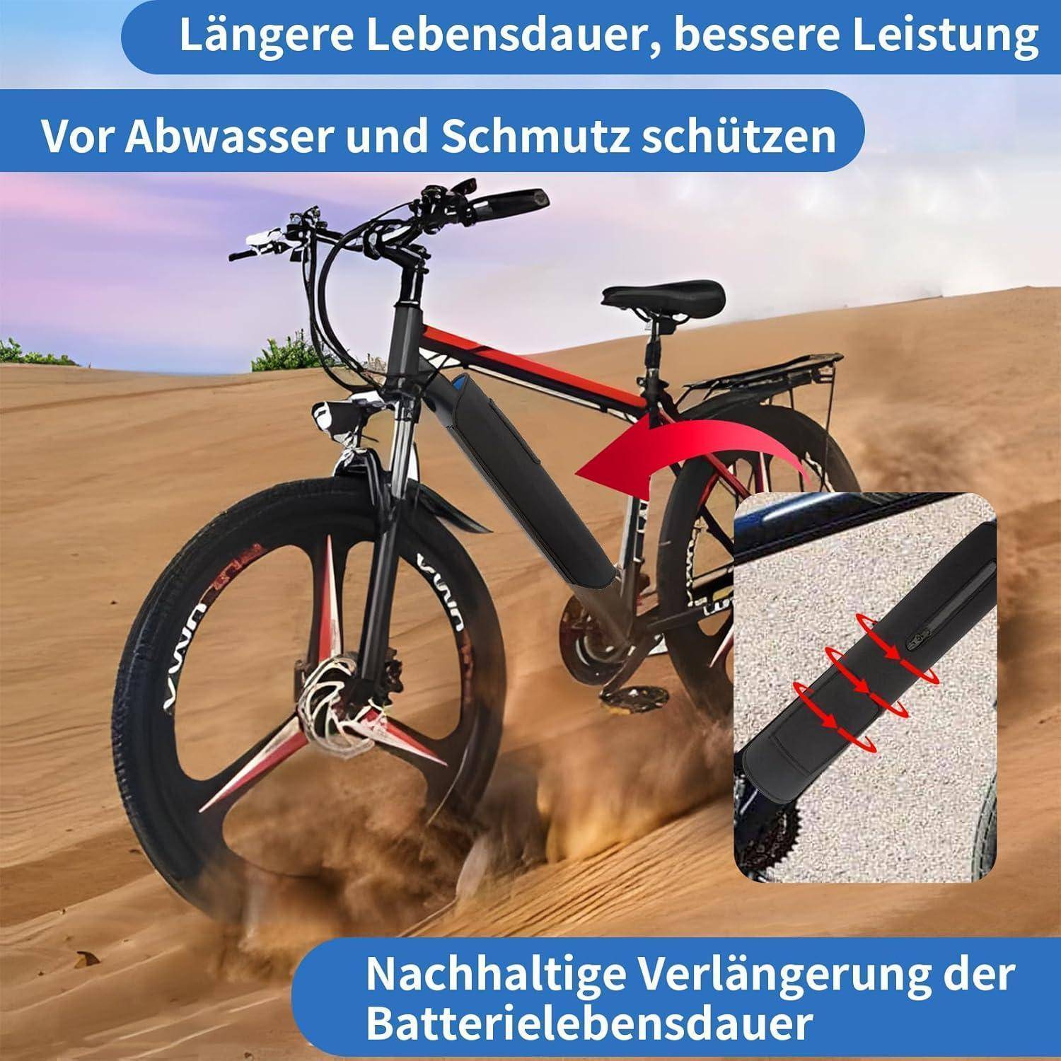 Ebike Akku Schutzhülle,Akku Schutzhülle E-bike Wasserdicht,Schutzhülle Für E Bikes Fahrrad Akku Ebike Abdeckung Schutz Für 28-34 CM Umfang,E bike