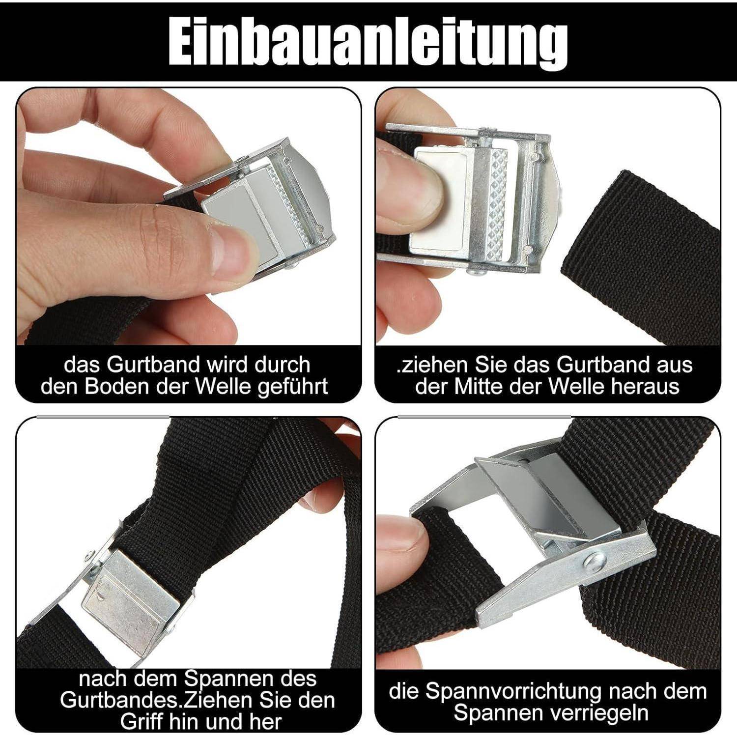 10 Stück Spanngurte Schwarz kurz, Spanngurte 5m, Verstellbare Zurrgurt Spanngurt mit Klemmschloss, 25mm Spanngurt Fahrradträger, Gepäckträgergurte