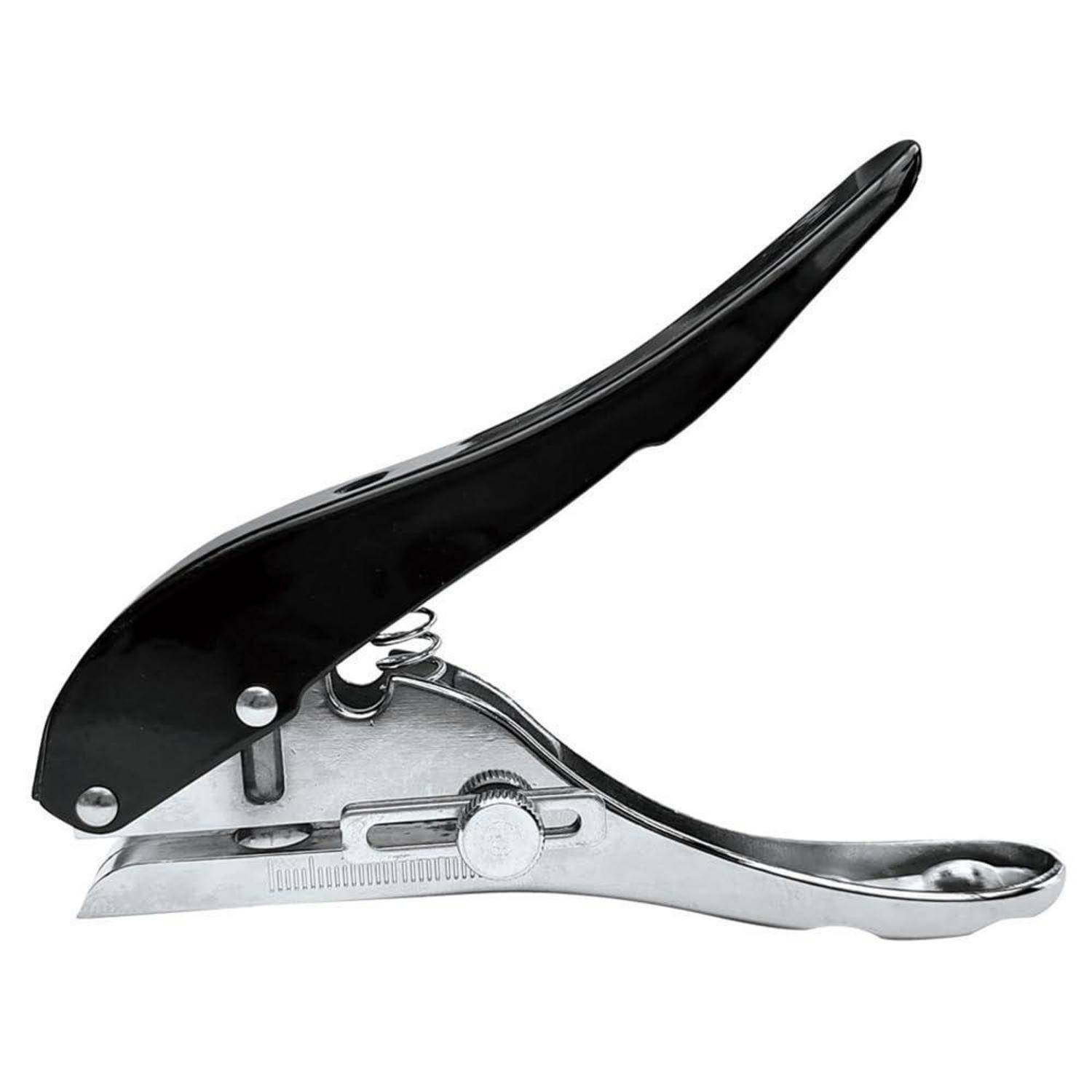Lochzange Einzelloch Locher - 8 mm Einfachlocher, Hochleistungslocher Schreibtischzubehör für Ordner ID-Karten PVC (Schwarz) Schwarz 8mm