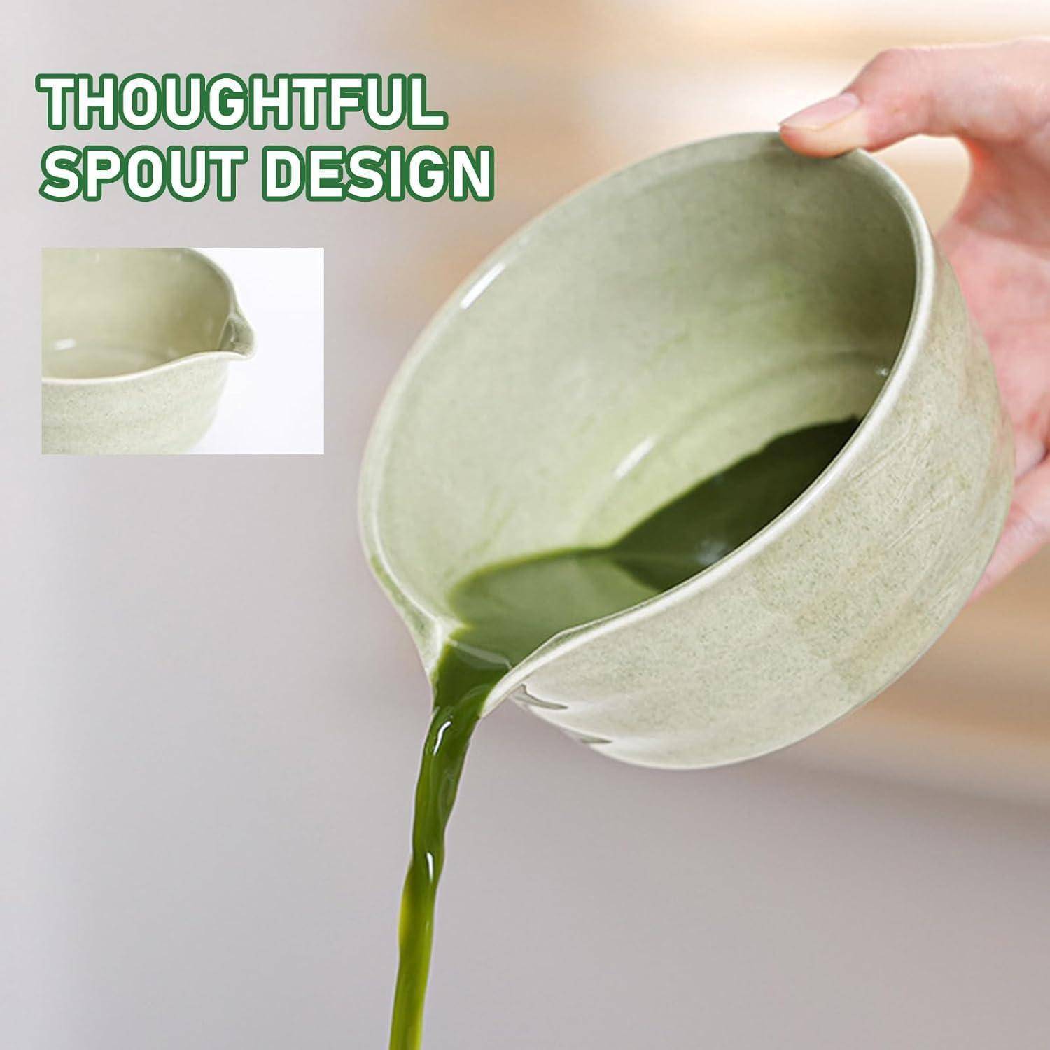 Matcha Tea Set Matcha Set 9-Teiliges Set Matcha Besen Matcha Schale mit Auslauf Japanisches Matcha Tea Set Matcha Besenhalter, Sieb, Schaufel, Tea