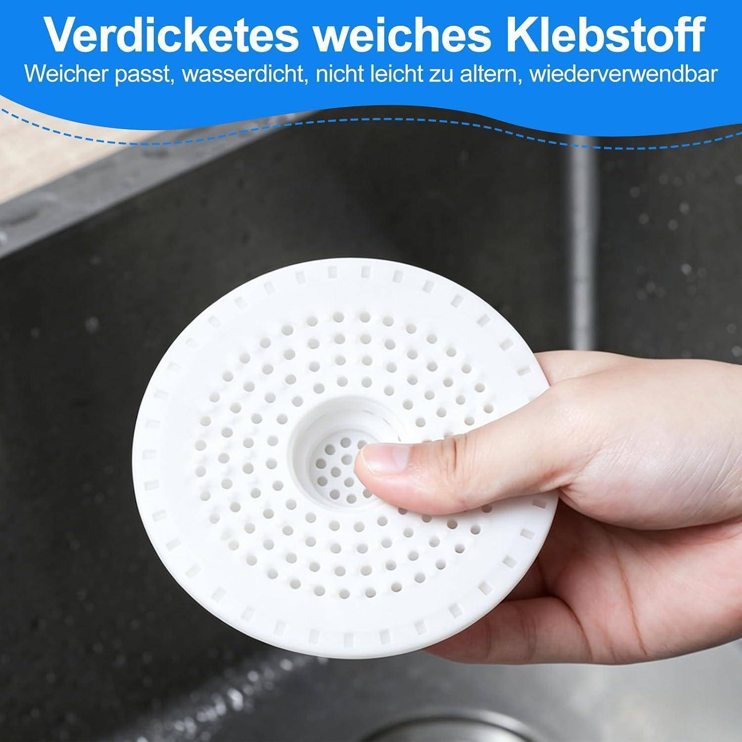 2 Stück Abflusssieb Silikon mit Pinzette,Haarsieb, Abflusssieb Dusche, Haarfänger Dusche, Weiß Sieb für spülbecken, Küchenspüle, Waschbecken un