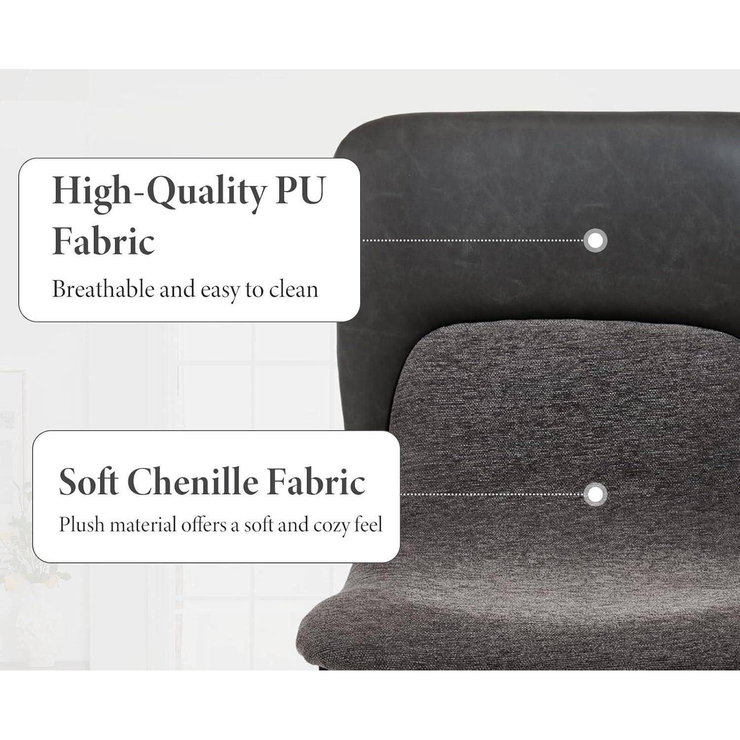 Esszimmerstühle 4er Set, Küchenstuhl Polsterstuhl mit Holzbeinen aus Chenille, Essstühle ohne Armlehnen für Esszimmer Wohnzimmer Schlafzimmer und