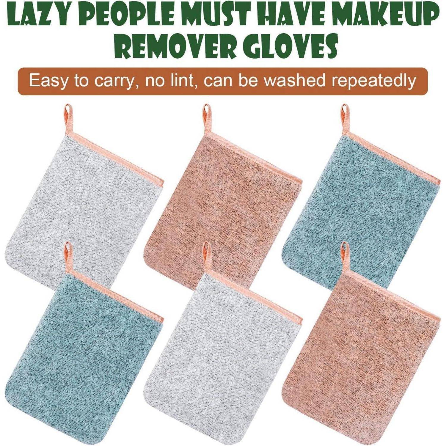 PHOGARY 6 Stück Mikrofaser-Waschhandschuhe, 15x21 cm Waschlappen-Coral Fleece, Weiches Gesichtshandschuh, Badespa-Tuch, Wiederverwendbare