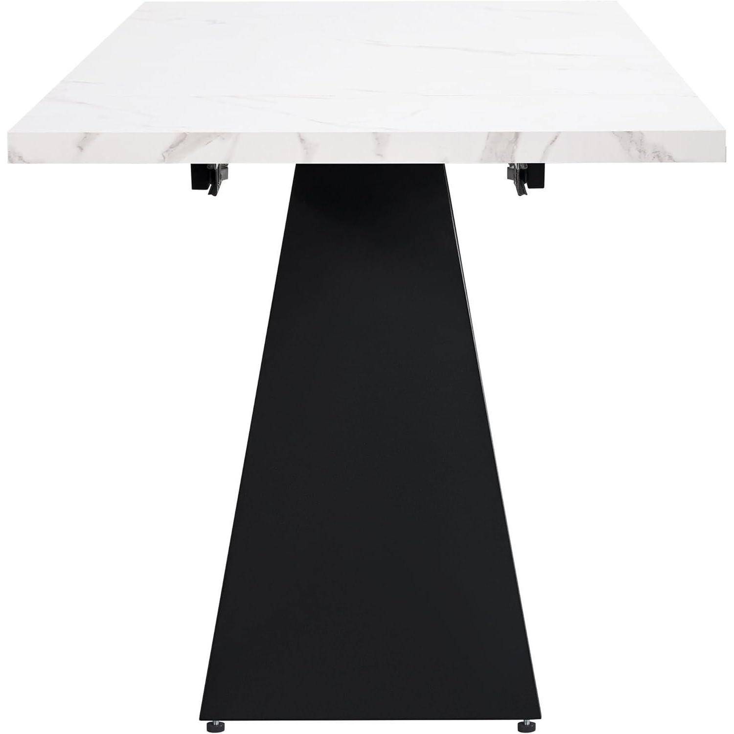 Esstisch Teleskoptisch(99-159×74cm), platzsparender Küchentisch,Breite Arbeitsfläche, Flexibles Design, für Homeoffice und Wohnzimmer (Weiß)