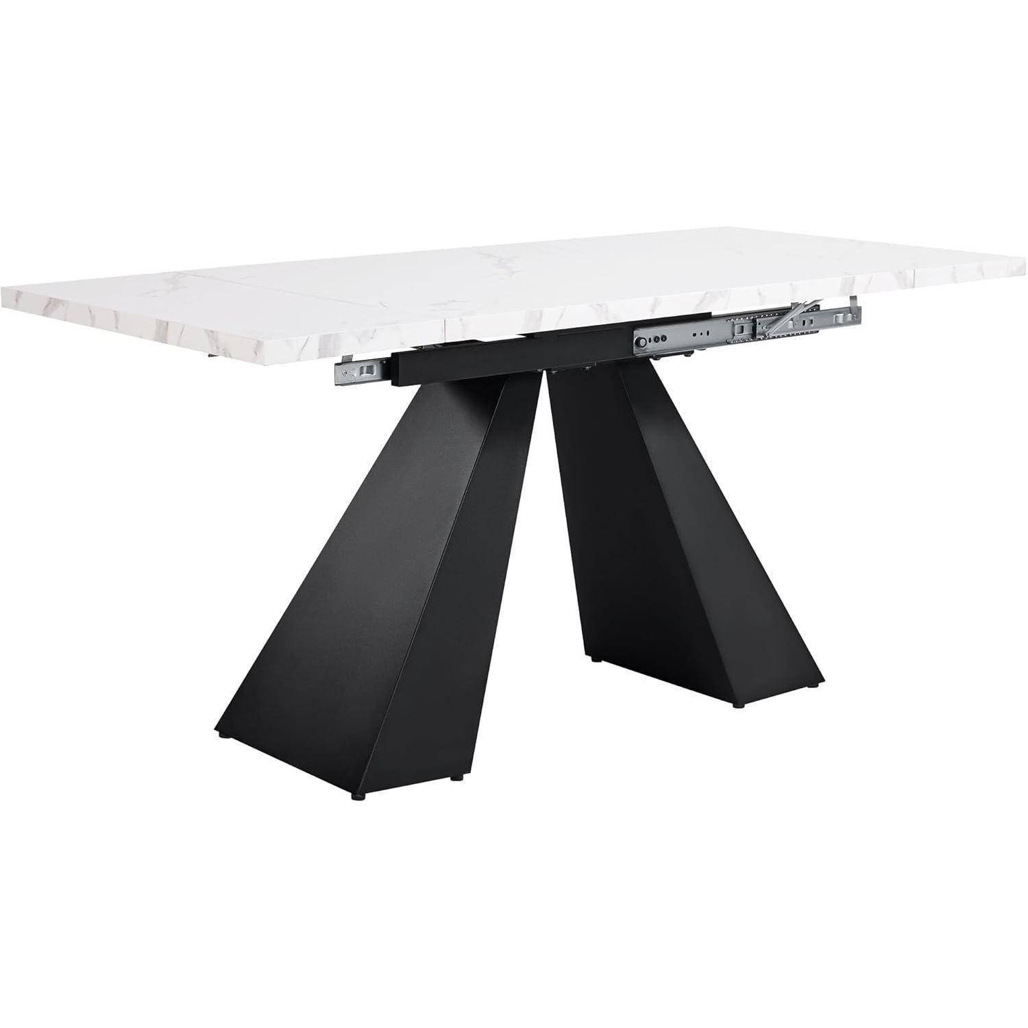 Esstisch Teleskoptisch(99-159×74cm), platzsparender Küchentisch,Breite Arbeitsfläche, Flexibles Design, für Homeoffice und Wohnzimmer (Weiß)