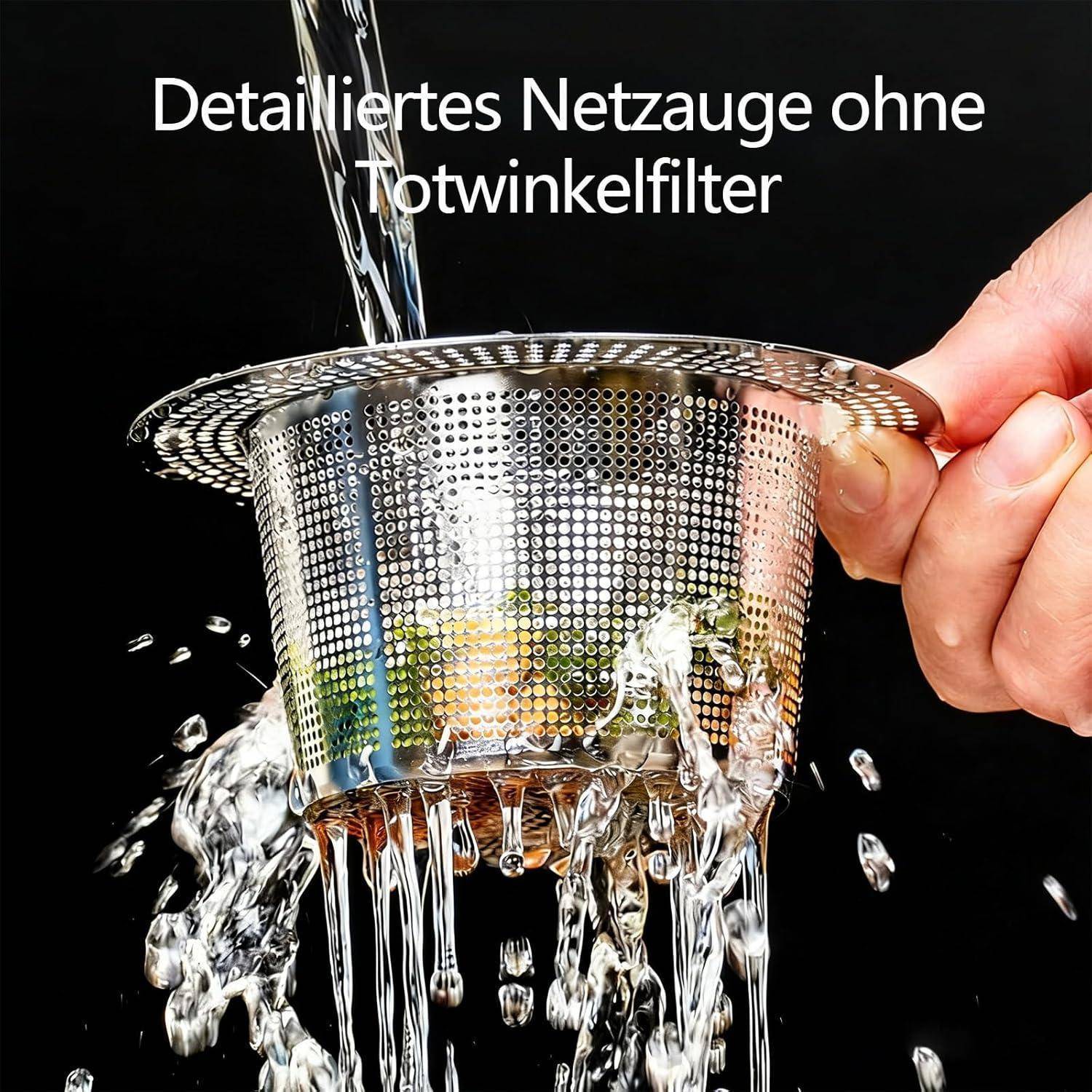 Abflusssieb - Sieb für Spülbecken mit Griff, Abflusssieb Edelstahl Rostfrei, Spülbecken Sieb Verstopfungsschutz Küche Abfluss Spüle für Dusche,B
