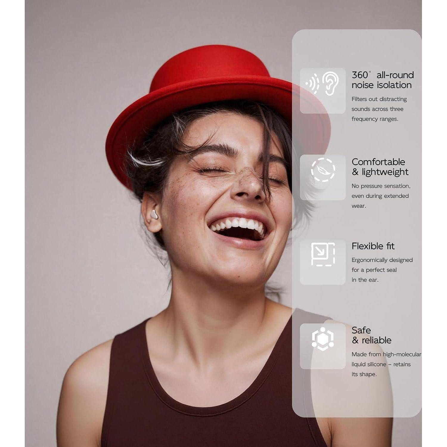 ZENO-R1 Tiefschlaf Ohrstöpsel – SNR 45 dB,wiederverwendbar,medizinisches Silikon weich&0 Druckgefühl–ideal gegen Schnarche &schützt das Innenoh