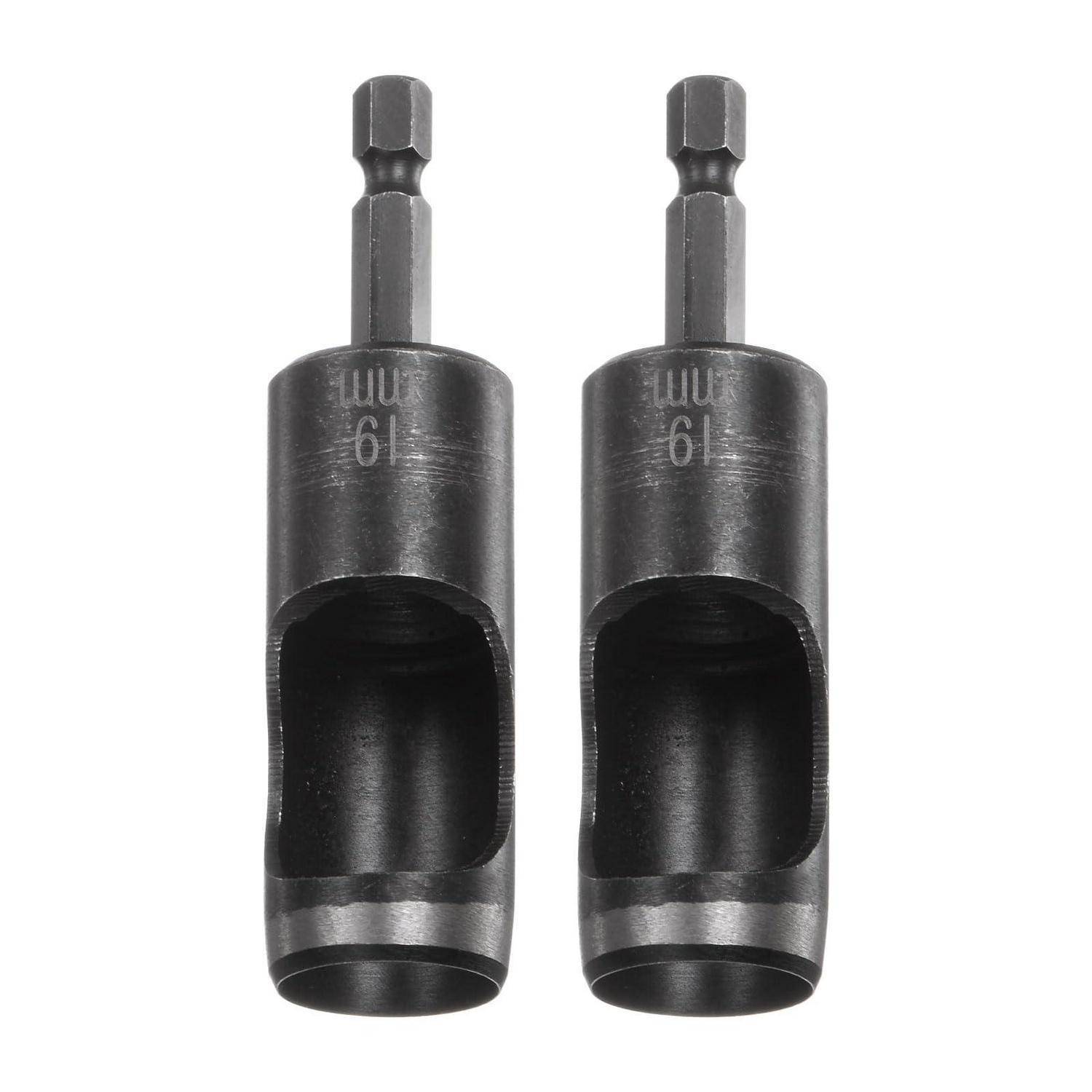 sourcing map 2 Stück 19 mm Lochstanzer für Leder, Locheisen mit 1/4 Zoll Sechskantschaft für Bohrer, Lochstanze Einzelstanze für Gürtel Uhrenarmb