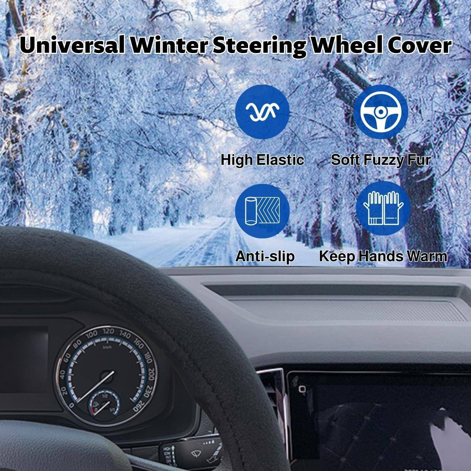 Lenkradbezug Auto, 37-39cm Universal Auto Lenkradbezug Fell, Winter Lenkradbezug, Teleskop Lenkrad Abdeckung, weich bequem, Breathable Anti Slip